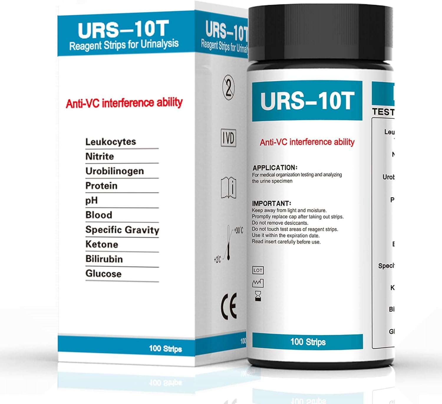 Urinalysis Test Strips, 10 Parameter Urine Strips for Home Health Monitoring with Accurate Results Urine Test Dipstick - 100 Strips image number 2
