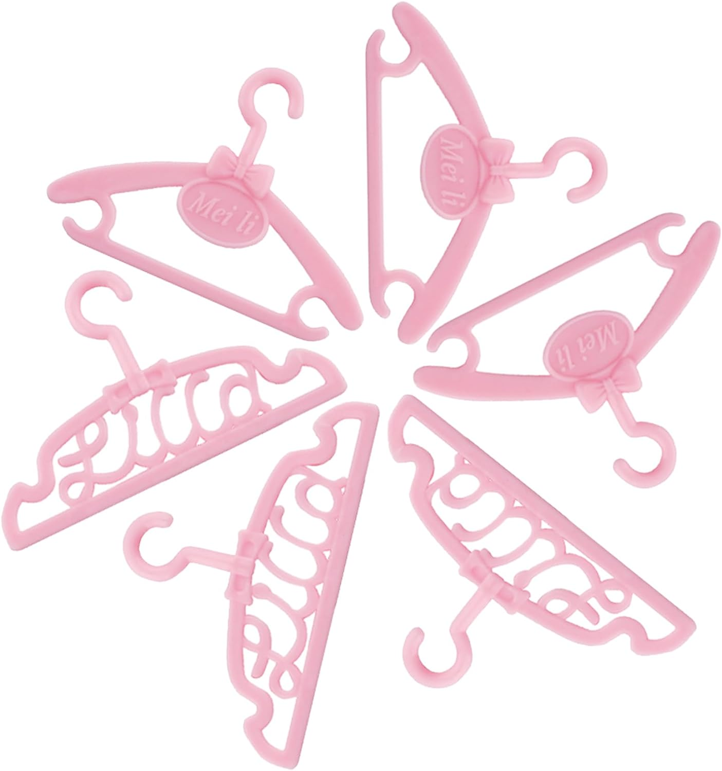 E-TING 60 Pcs Mini Doll Clothes Hangers Plastic Mixed Little Hangers Doll Clothes Accessories for 11.5 Inch Doll image number 5