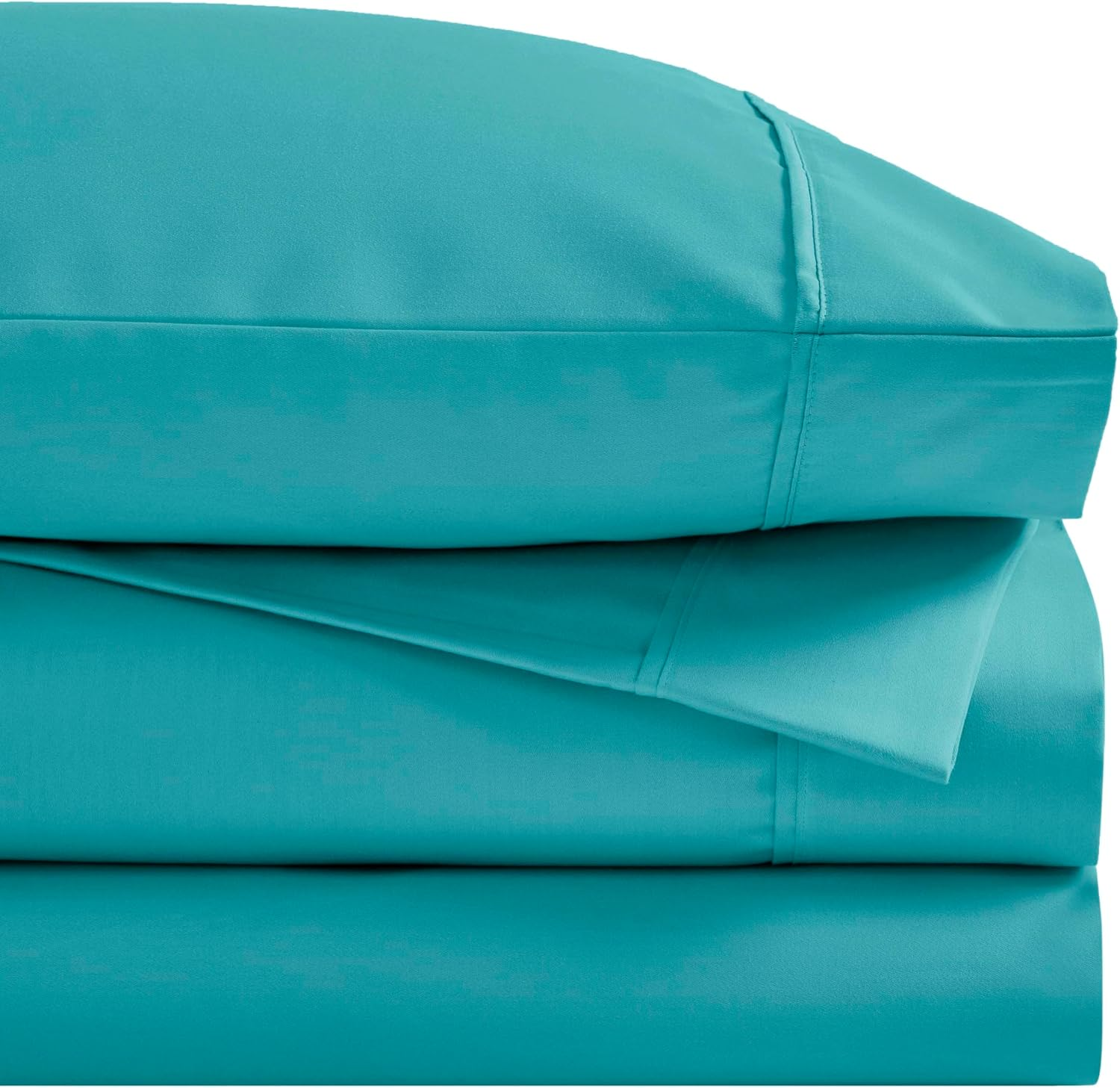 Superior 1500 Thread Count Cotton Rich Sheet Set, Heavyweight Daily Bedding, Modern Decor, Includes 1 Elastic Deep Pocket Fitted Bedsheet, 1 Flat Sheet, 2 Pillowcases, Queen, Teal
