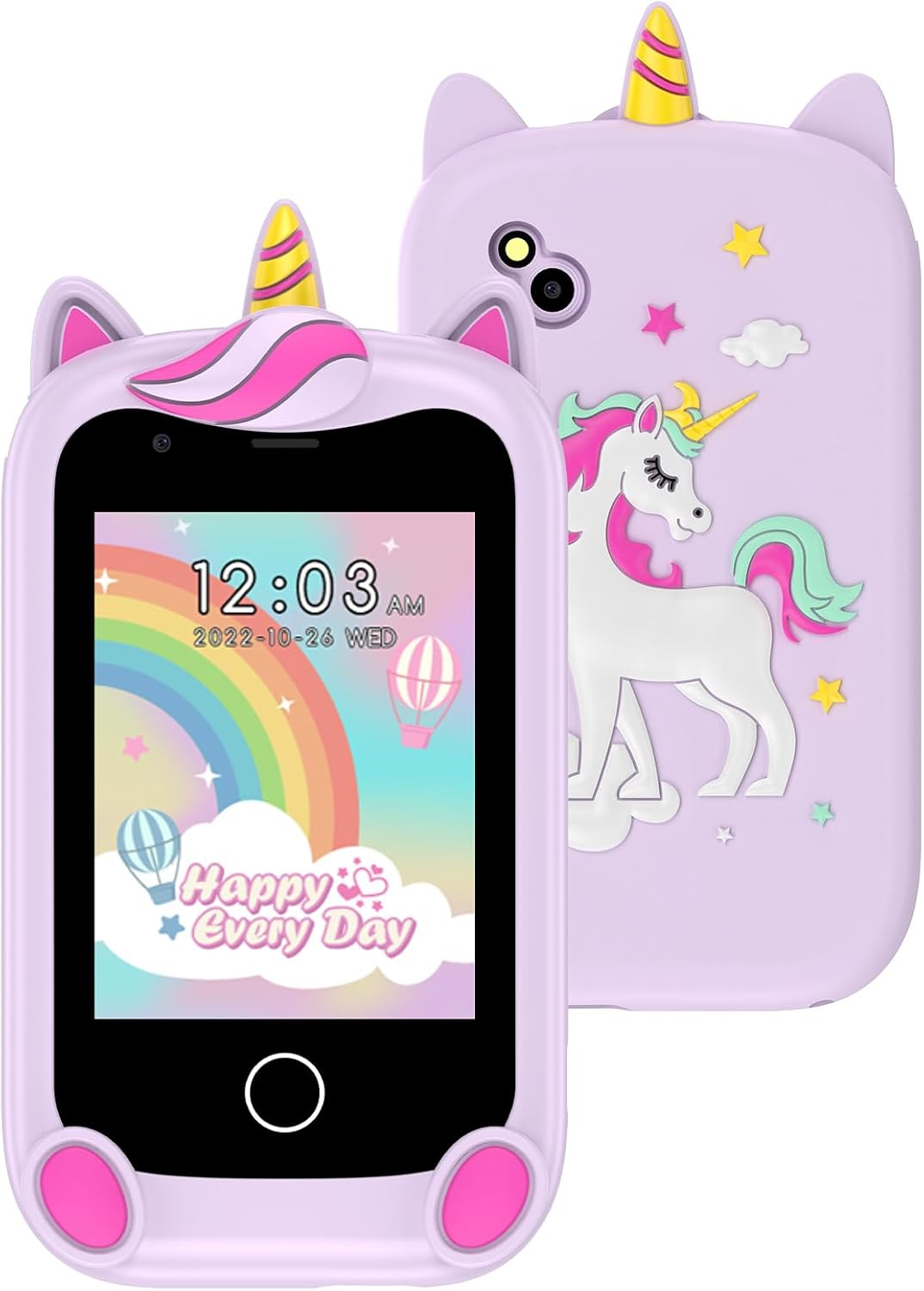 PTHTECHUS&reg; Kids Smart Phone for Girls, Toddler Toys for 3-12, Touchscreen HD Camera Kids Toys Phone with Music Player, Games, Videos, Audiobooks, Christmas Birthday Toy Purple image number 3