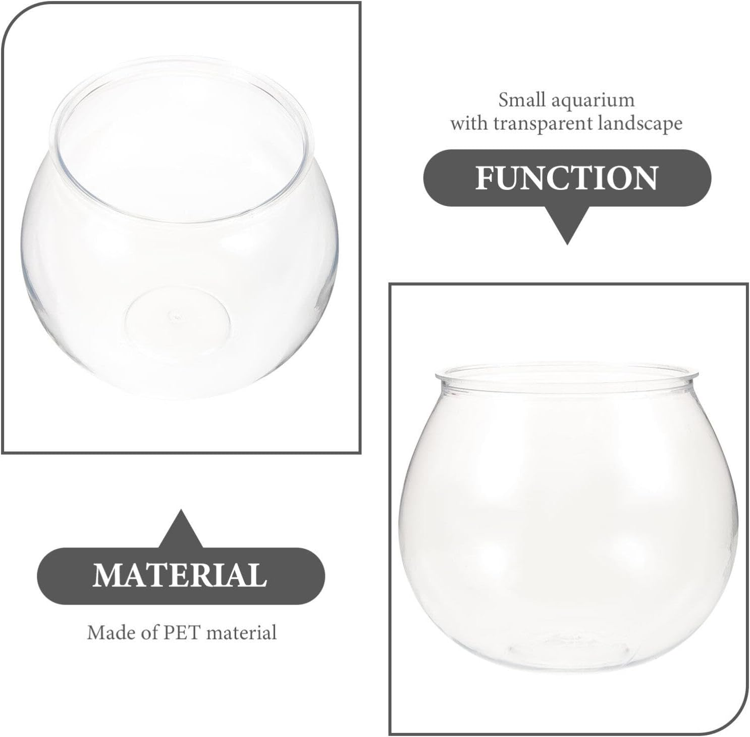 Veemoon 3Pcs Goldfish Bowl Aquatic Turtle Tank Office Fish Tank Desk Fish Tank Glass Vase Bowls Clear Glass Vases Fish Bowls Clear Plastic Fish Bowl Fishbowls Aquarium the Pet Travel Fine image number 5