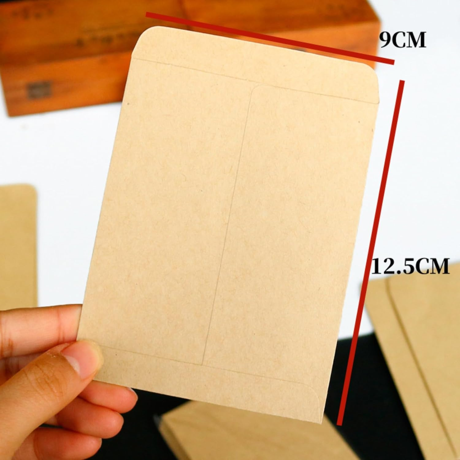 MAIHUO 60 Pcs Mini Gift Bags,Party Kraft Paper Bag with Thank You Stickers,Small Goodie Bag,4 Patterns Greeting Card Envelope,9X11.5Cm image number 2