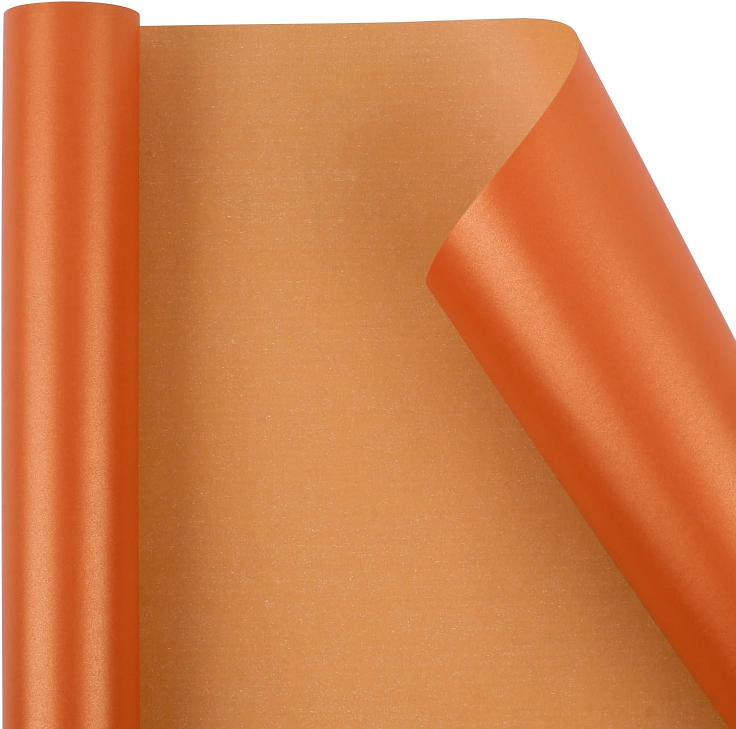 NESCCI Orange Matte Wrapping Paper,Solid Color Pearly-Lustre Paper,Gift Wrapping Paper,Perfect for Wedding,Valentine'S Day,Birthday, Christmas,Baby Shower,Diy Bouquet (17 Inches X 32.8 Feet) image number 3