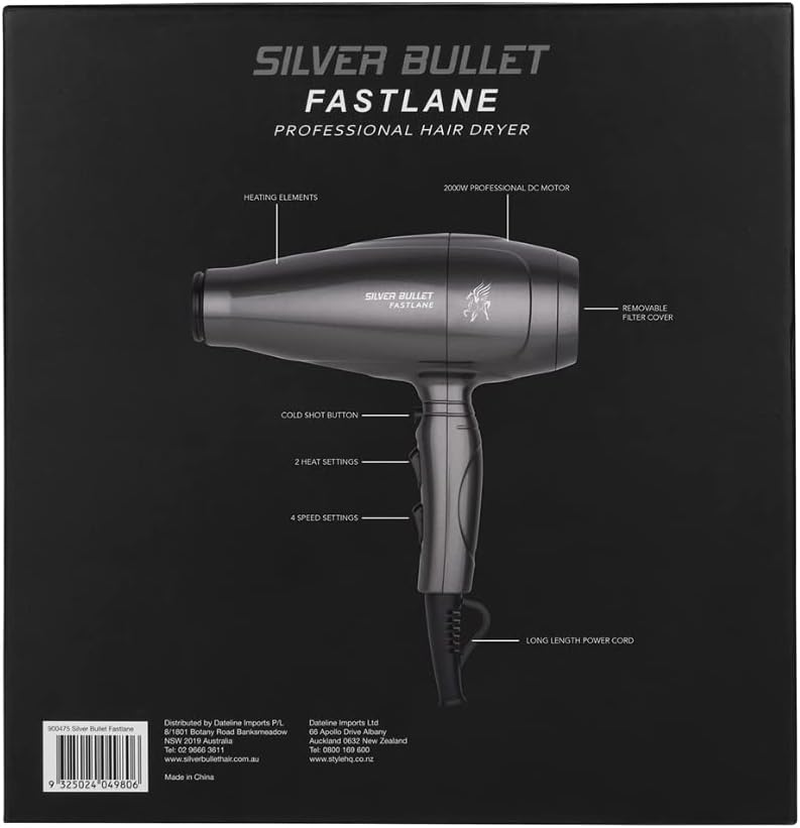 Silver Bullet Fastlane Hair Dryer Charcoal image number 3