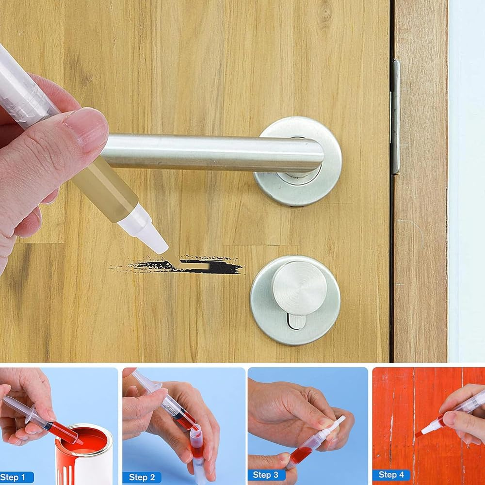 Touch up Paint Brush Pen Touch-Up Paint Pen Refillable Touch-Up Paint Pens for Walls for Wall Cabinets Furniture Stains Scratches with Touchup Paint Syringe (C) - A image number 2