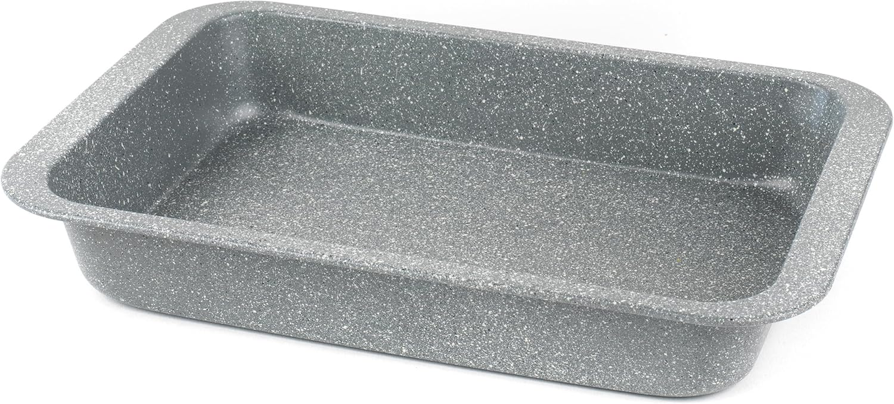 Salter BW02774G Marblestone Roasting Tin &ndash; 36Cm Non-Stick Roaster, Lightweight Carbon Steel, Easy Wipe Clean, High Side Rectangular Roasting Tray, Oven Safe to 220&deg;C, PFOA Free, Deep Baking Pan