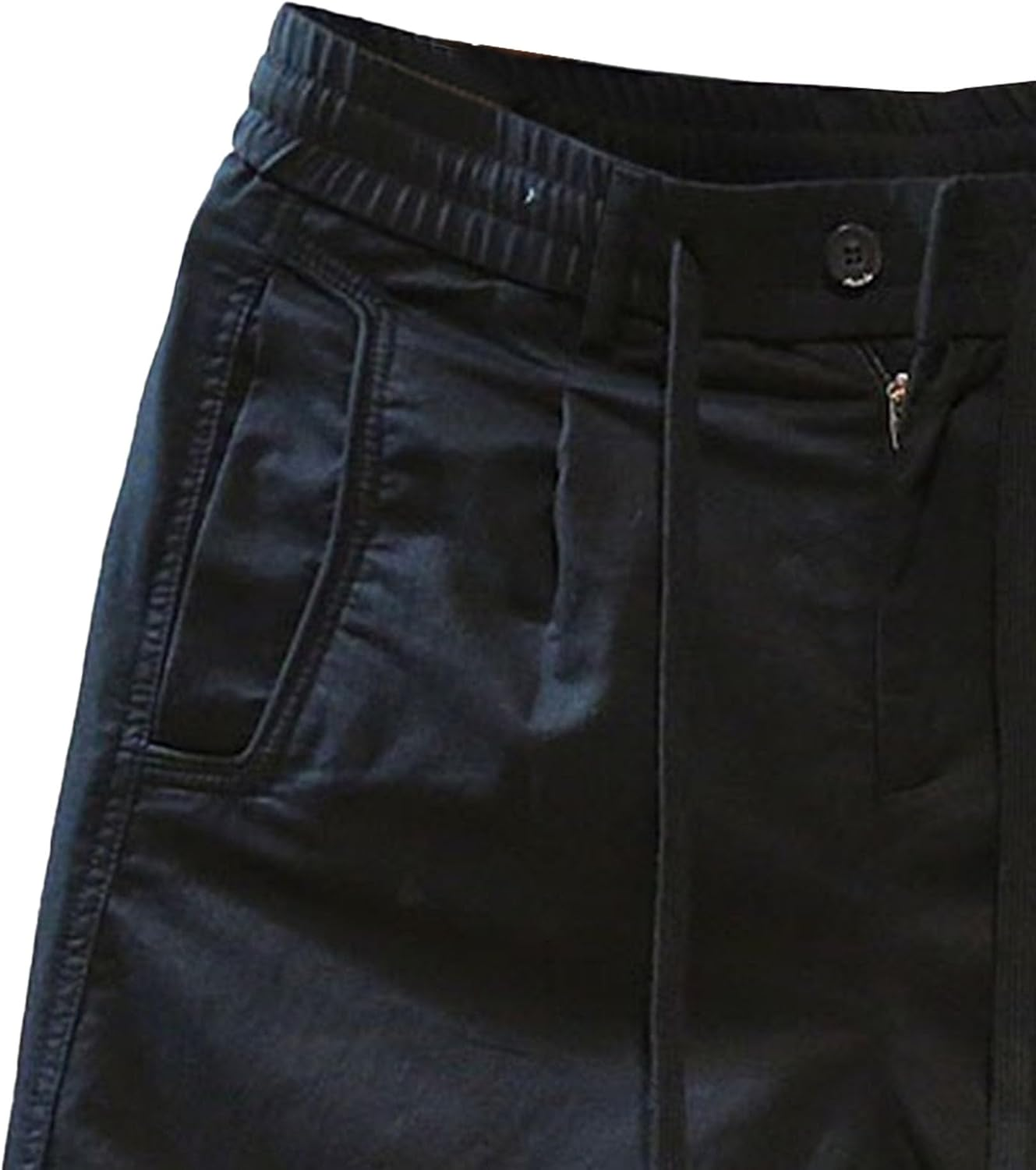 Jeshifangjiusu Mens Stretch Drawstring Sweat Cargo Shorts with Pockets Lightweight Golf Shorts Summer Straight Casual Short (Black,Xx-Large) image number 2