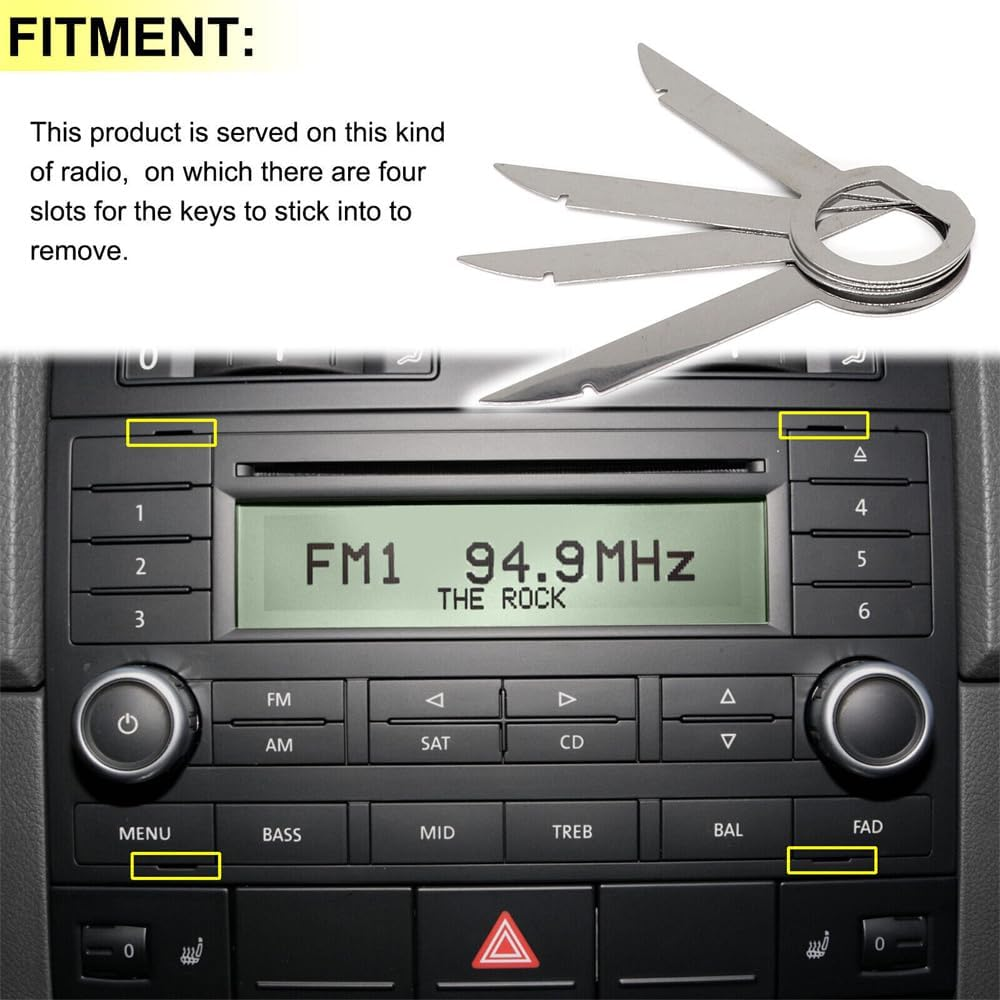 4 Pcs Car Stereo Radio Removal Remove Tool 4 Keys for Audi for Mercedes-Benz VW image number 3