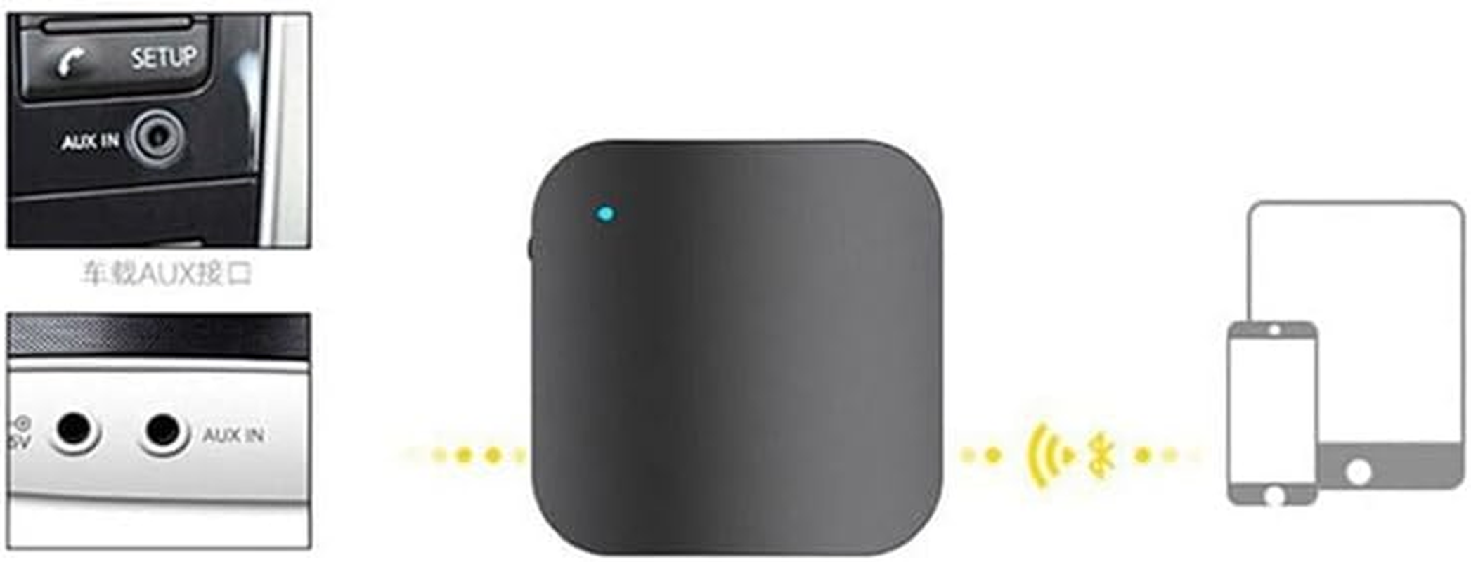 LEDON Wireless Bluetooth Clip, 3In1 Bluetooth Earphones Collar-Clip Earphones, Car Music Audio Receiver Stereo AUX Adapter AU image number 6