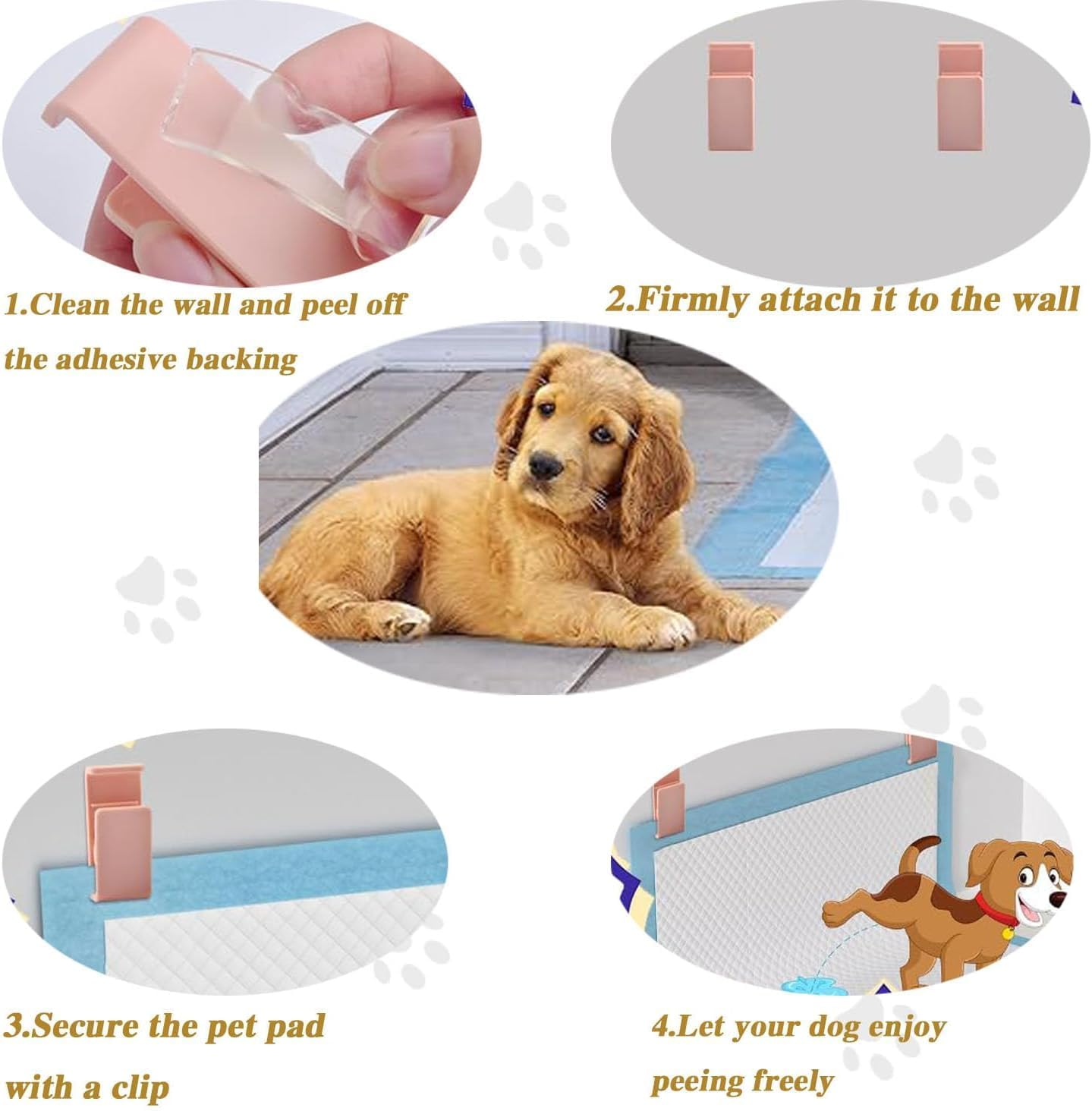Dog Training Pad Holder Clips for Wall Mounting, 6Pcs Wall Pee Pad Holder Clips Dog Training Pads Holder Clips, Puppy Training Pads Holder Clips Wall Pee Pads Clips image number 5