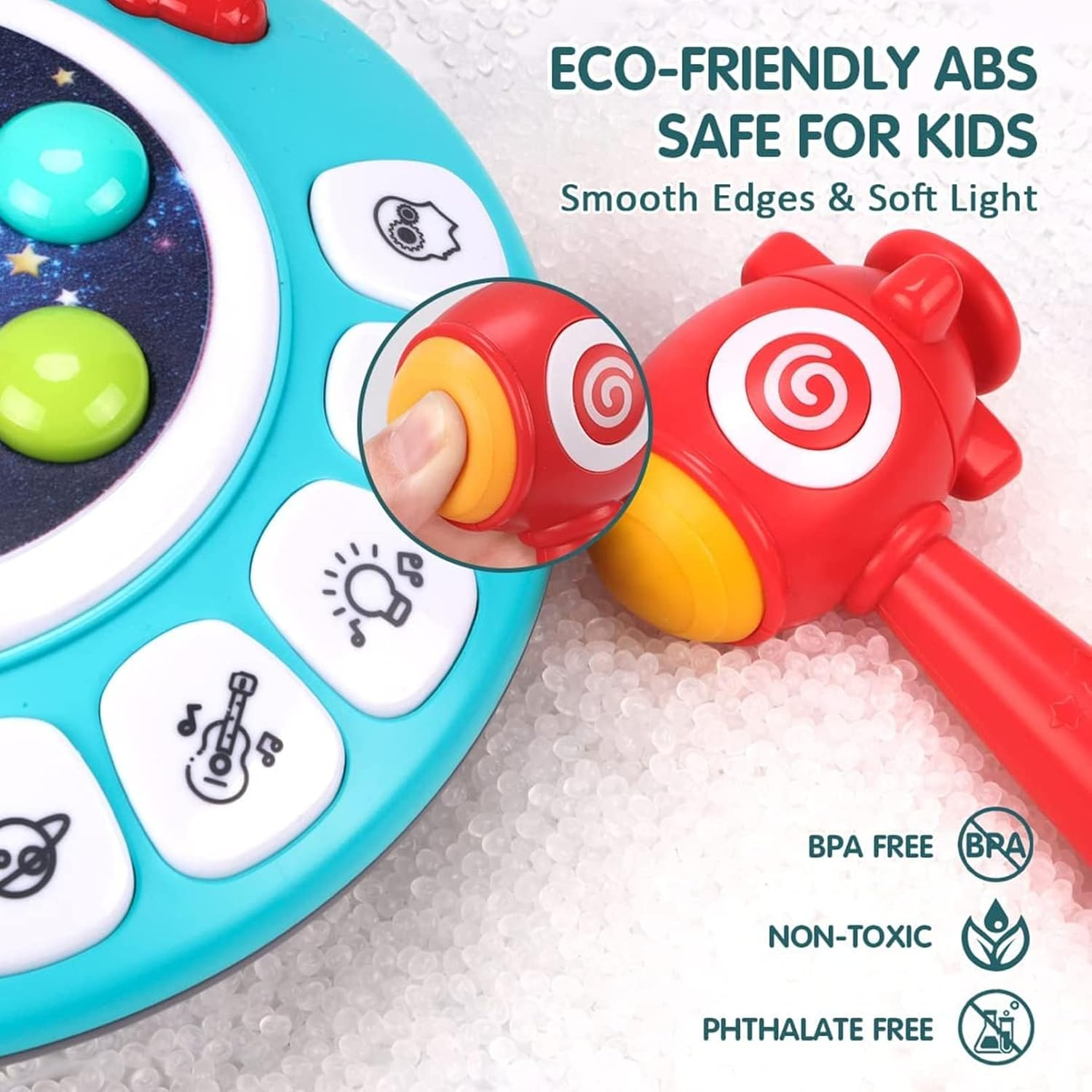 8-In-1 Musial Pounding Toy, Toddler Toy Age 2-4 Boy, Light-Up UFO Musical Interactive Pounding Toy, Spaceship Hammer Educational Game for 2 3 4 5 Kids, Fun Birthday Gifts Boys Girls Present image number 1