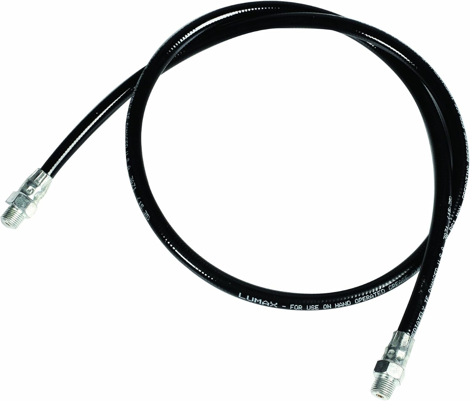 Lumax 36 Inch LX-1208 36" Thermoplastic Grease Hose, 4500 PSI (310 Bar) 1/8" NPT Threads. Fully Bonded Construction to Maximize Kink Resistance and Minimize Bend Radius image number 2