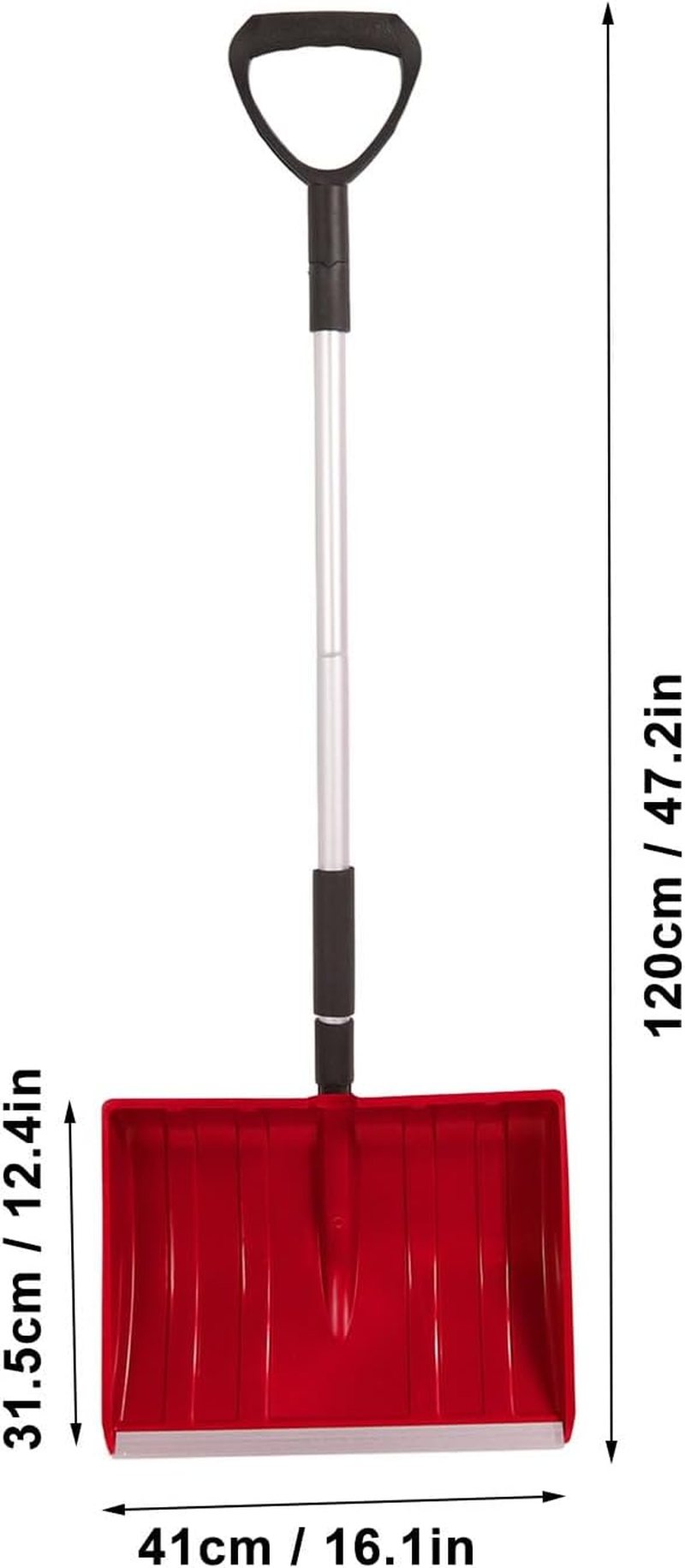 Snow Shovel, Collapsible Snow Removal Tool with Aluminum Handle, Portable Sand Mud Removal Shovel, Emergency Snow Shovel for Driveway, Car, Snowmobiles, Camping, Garden (Red) image number 2