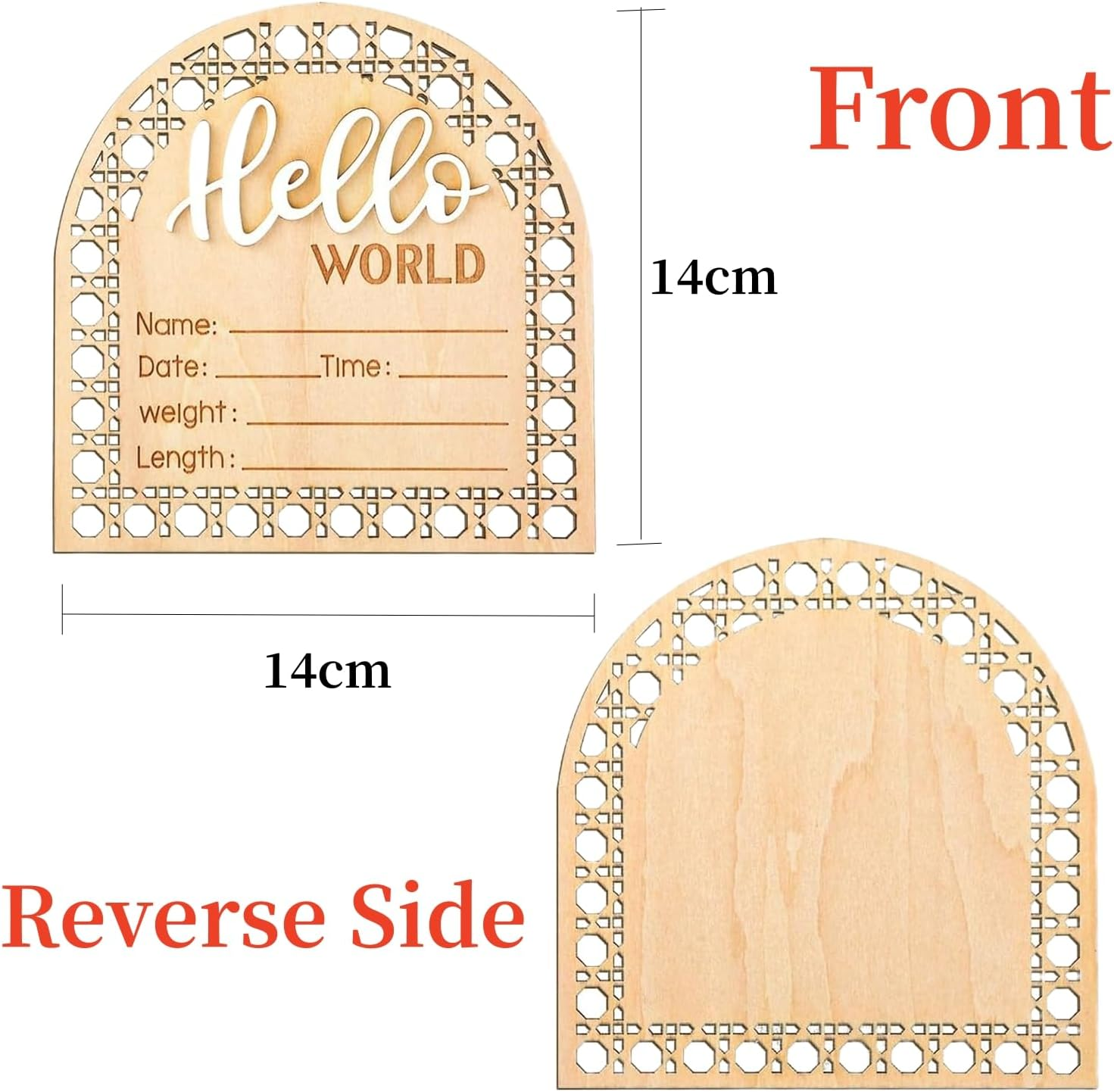 1 Pcs Baby Announcement Plaque,Hello Worl Newborn Photography Props Announcement image number 2