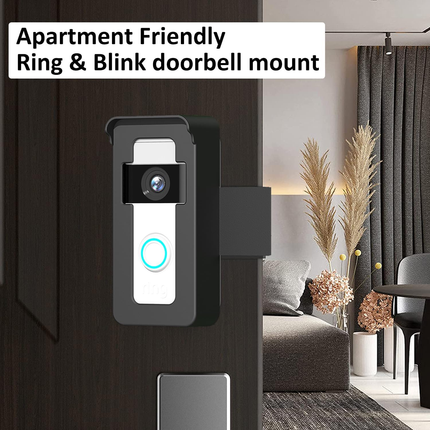IRONA Anti-Theft Ring Video Doorbell Mount, No-Drill Mounting Bracket for Ring Doorbell,Waterproof Bracket for Ring&Blink Video Doorbell, Easy Installation, Black image number 5