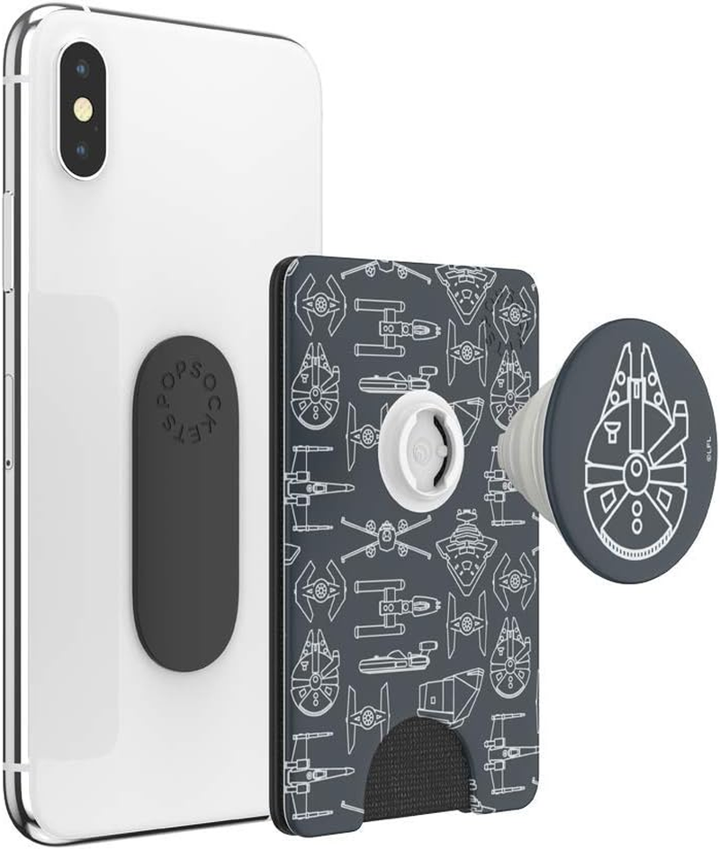 Popsockets Popwallet+ with Integrated Swappable Poptop for Smartphones and Tablets - Millenium Falcon image number 1