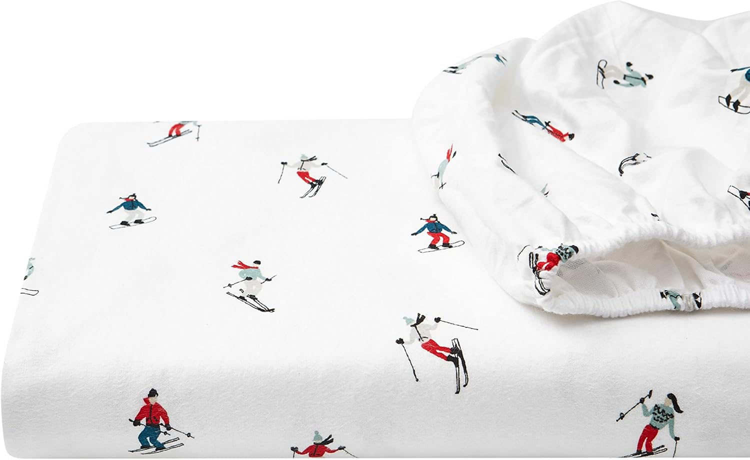 Eddie Bauer - King Sheet Set, Warm Breathable Cotton Flannel Bedding with Deep Pockets, Brushed for Extra Softness, Cozy Home Decor, Oeko-Tex Certified (Ski Slope, King)