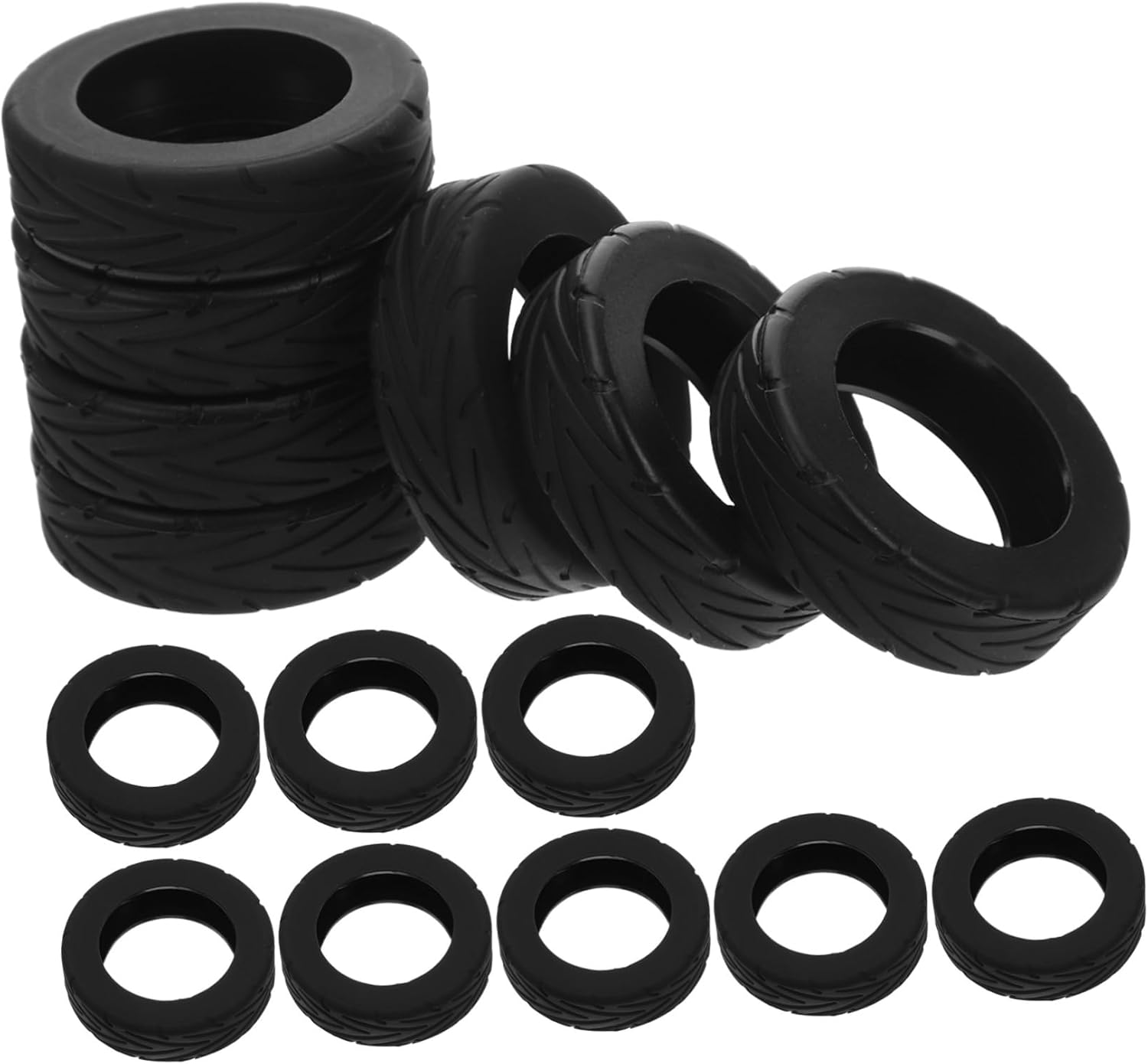 WATIIFUFU 16Pcs Shock Absorption Luggage Wheel Covers Noise Reducing Suitcase Wheel Protectors Nonslip Casters Protectors for Travel Black