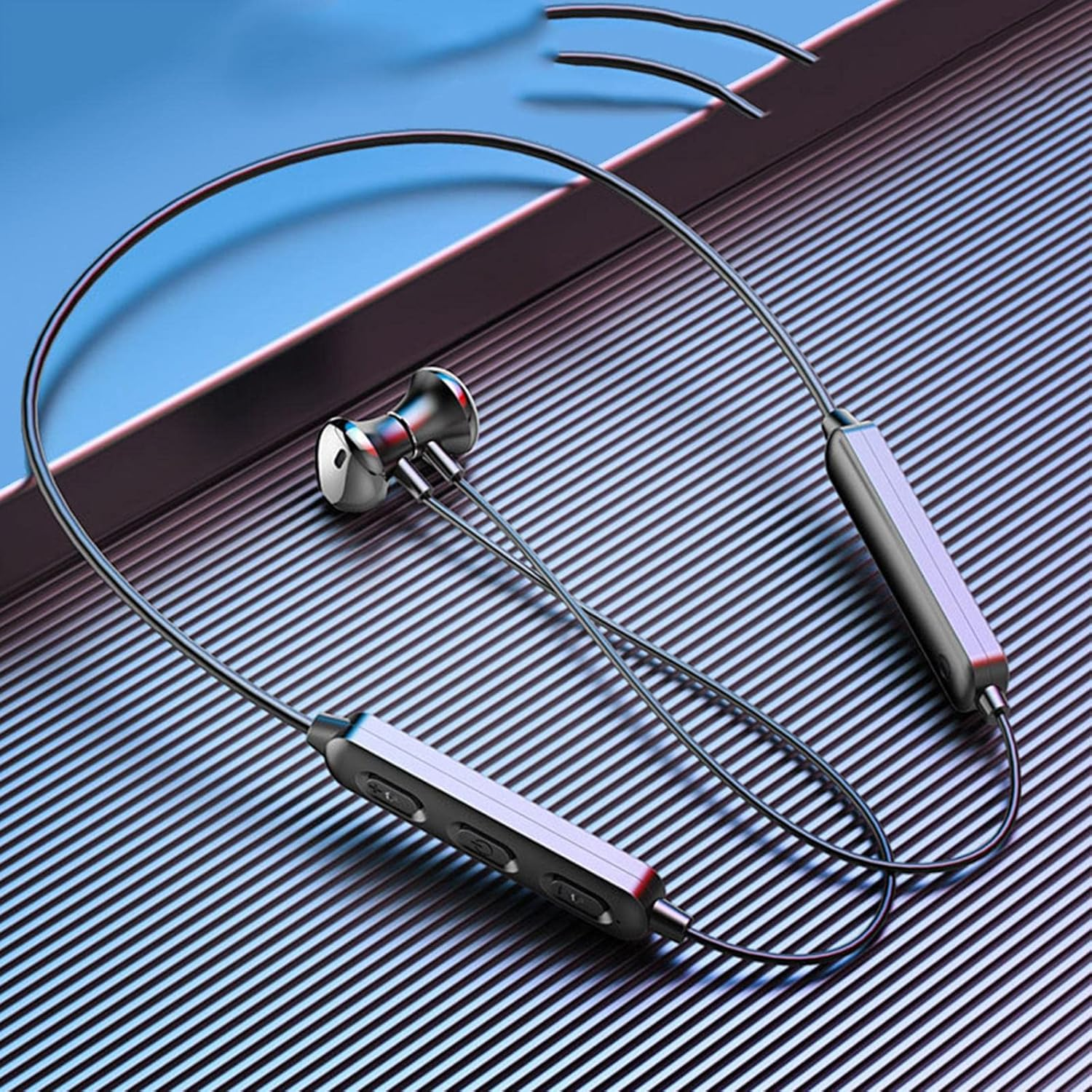 Neckband Headset Retractable Headphones Earbuds Stereo Sweat-Proof IPX5 Waterproof for Mobile Phone Music Video Running image number 1