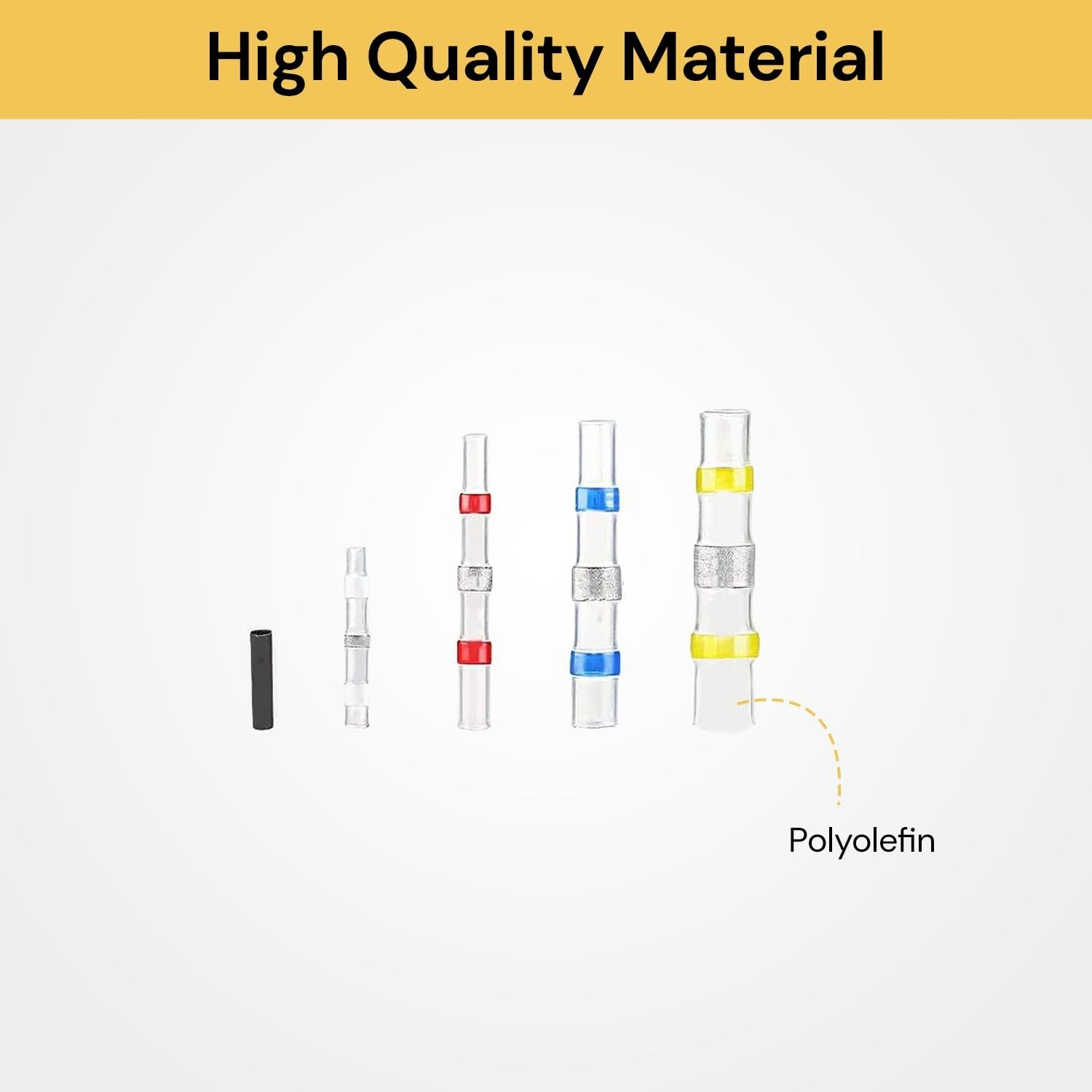 EZONEDEAL 300 Pcs Solder Seal Heat Shrink Butt Connectors, Waterproof Wire Connectors Kit Electrical Terminals, Solder Seal Wire Connectors, Electrical Butt Splice Wire Terminals image number 4