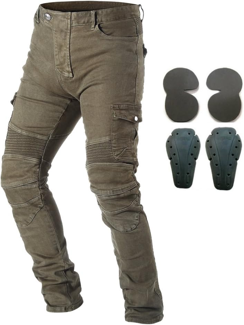 Men Motorcycle Riding Pants Denim Jeans with Protect Pads Equipment image number 6