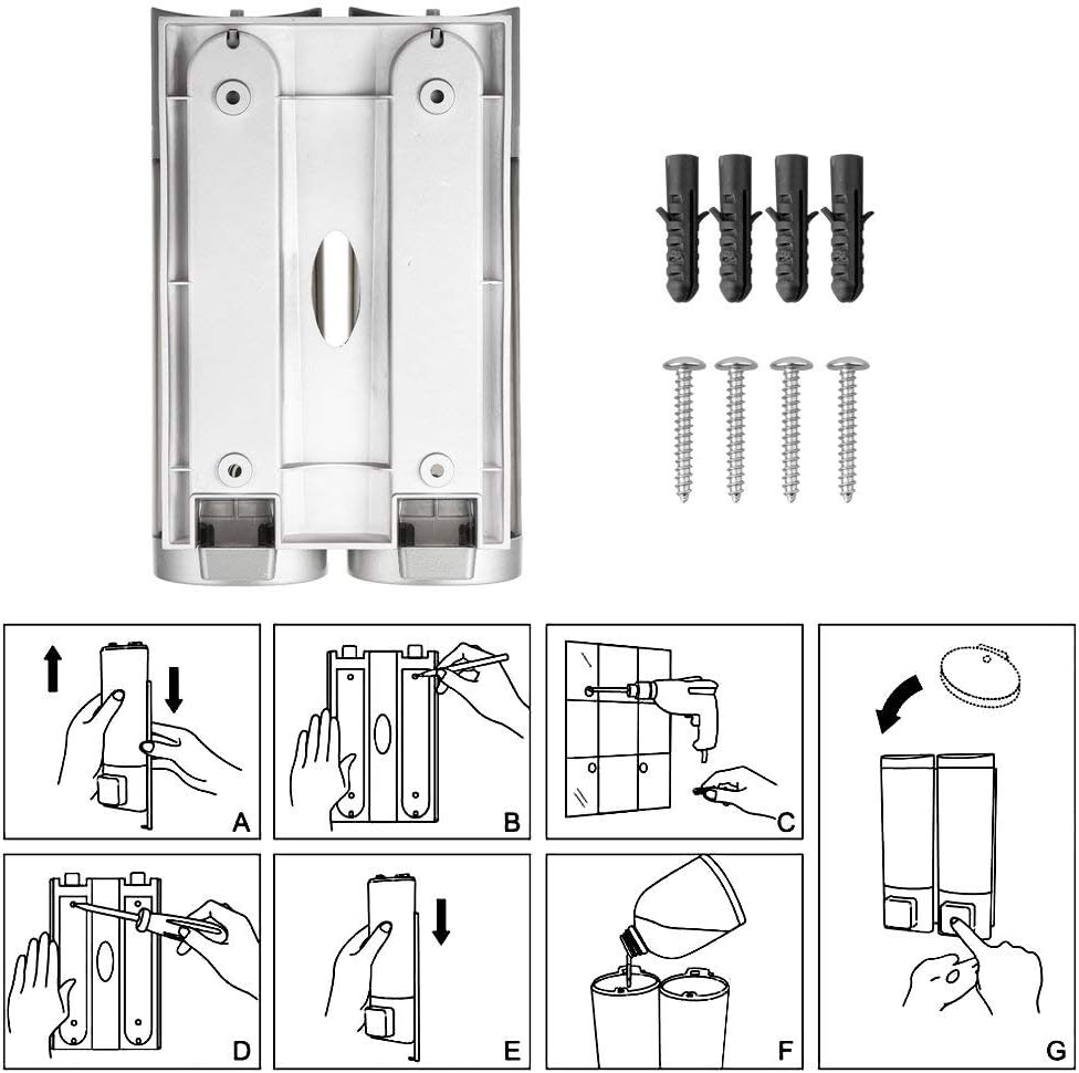 Dolphy 200ML Soap Dispenser &ndash; Transparent Black, Wall Mounted, Compact & Refillable ABS Design, Stylish & Hygienic for Bathroom, Kitchen, Hotel, Office & Commercial Use image number 1