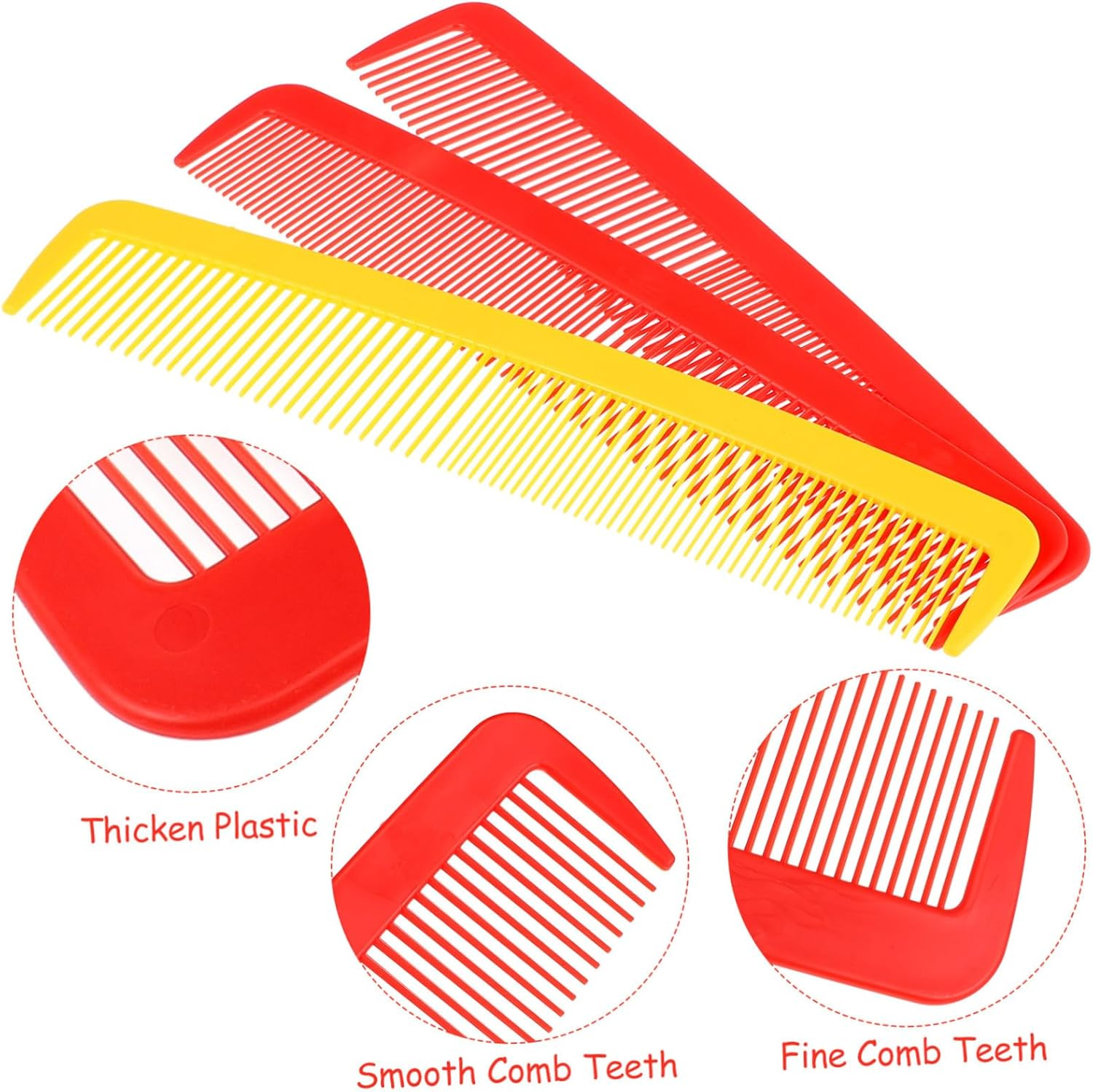 HEATSHAKING 3 Pcs Halloween Big Comb Handmade Wide Tooth Props for Party Carnival Lightweight Portable Accessories Random Color image number 3