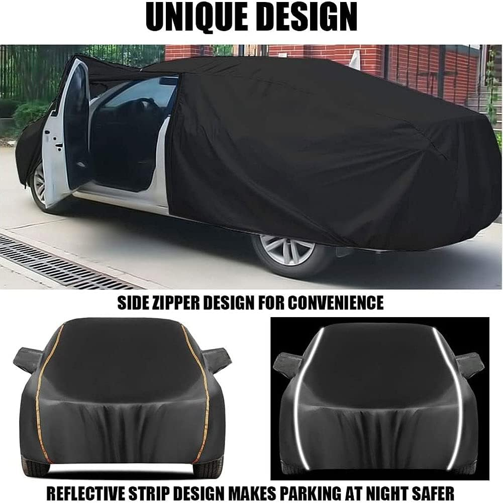 Breathable Car Cover Compatible with Jeep/Grand Cherokee/Grand Cherokee SRT | Anti-Hail Car Paint Protection Car Tarpaulin with Cotton Zipper (Color : Blue, Size : Grand Cherokee SRT) image number 5