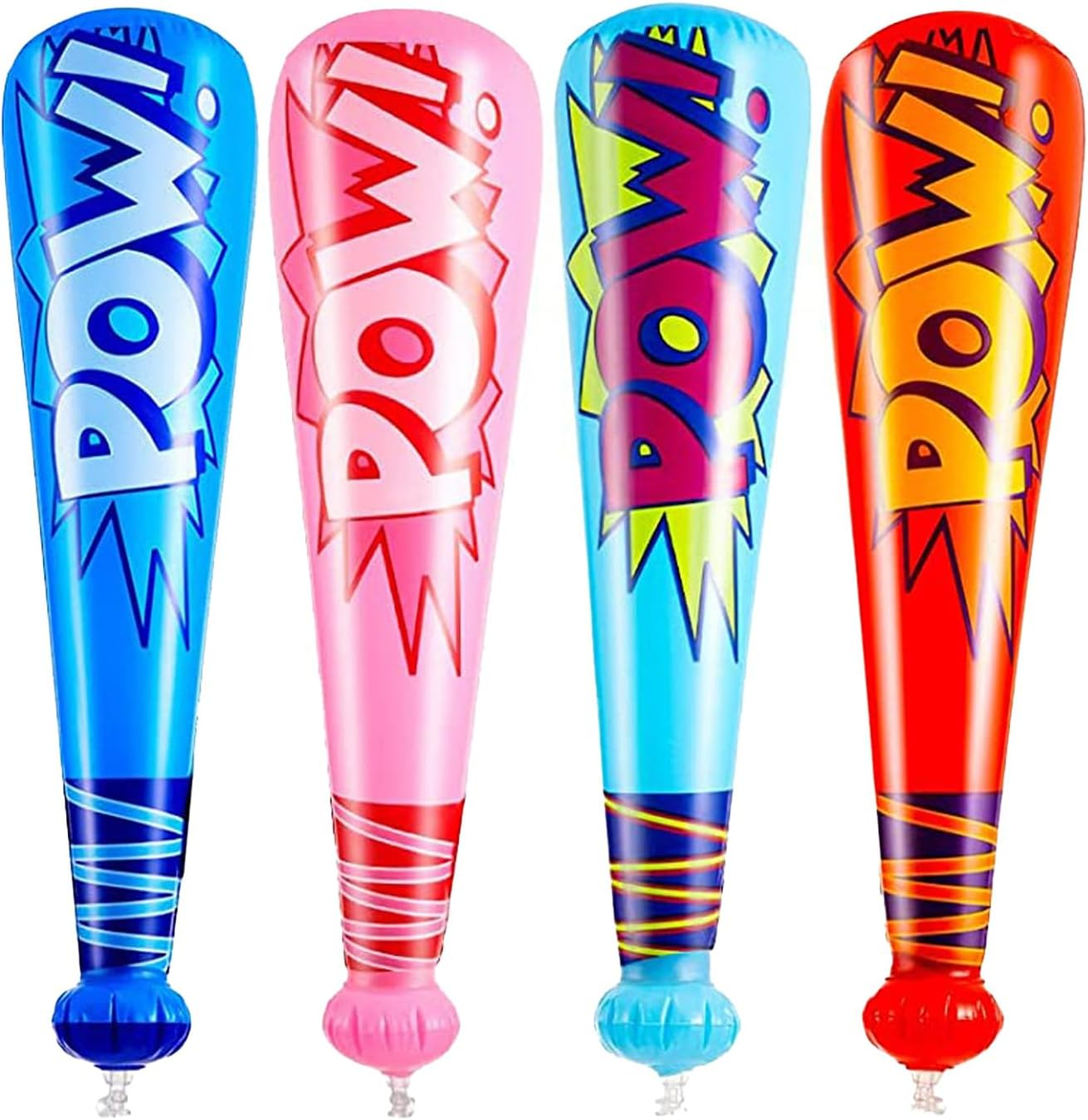 HDBHBH 4 Pack Inflatable Pow Baseball Bat, 16 Inch with 4 Vivid Colors, Carnival Prizes Party Favors, Pool & Goodie Bag Supplies image number 2