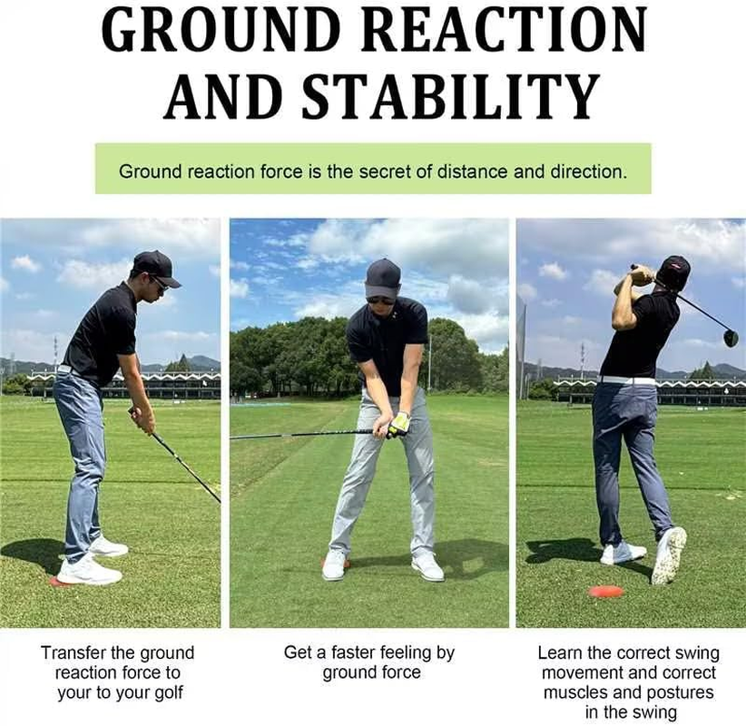 Golf Physical Strength Pad Force Plate | Rubber Force Pedal Exerciser Step Pad for Golf Swing - Golf Accessories for Improved Golf Game, Golf Teaching & Training Aid for Club Practice Equipment image number 1