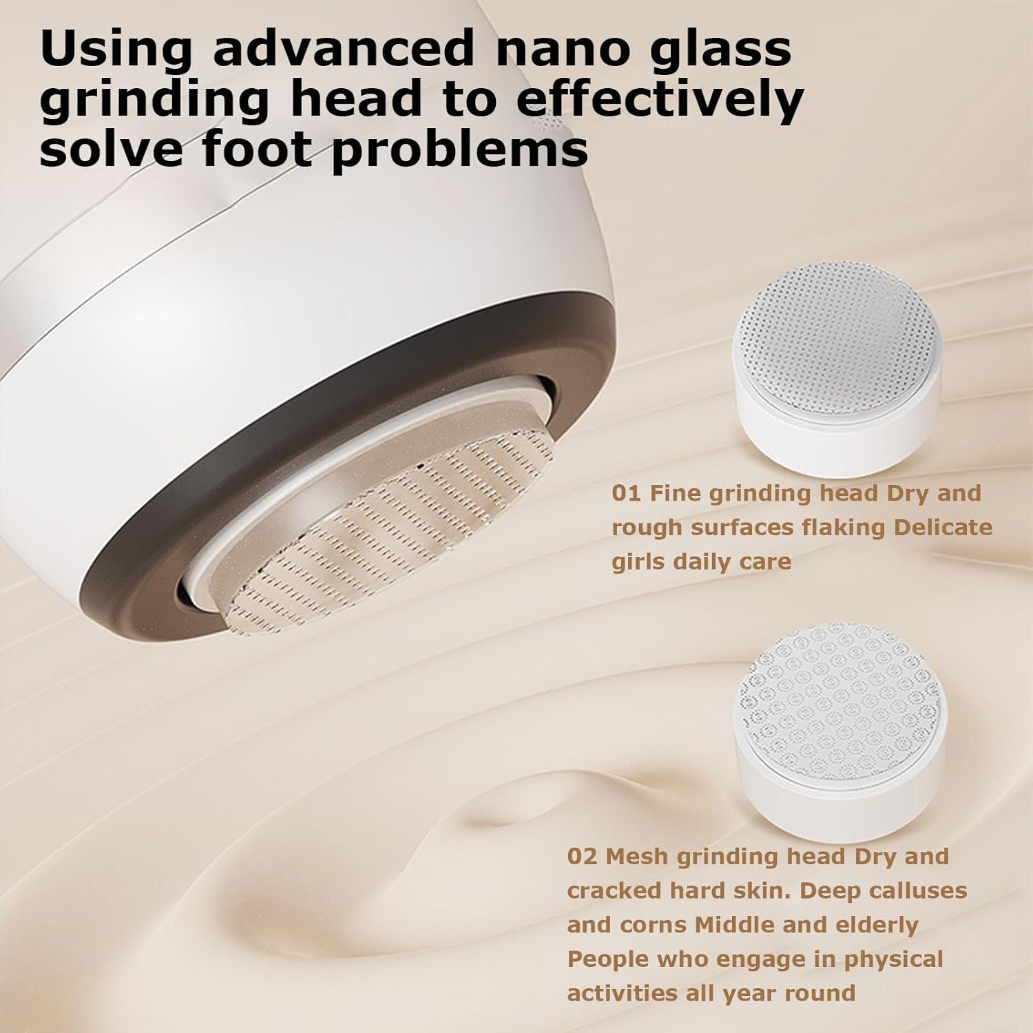 Electric Foot File,Waterproof Pedicure Device,Electric Foot Grinder Device - for Home Travel Apartment School Women Men Senior - Pink image number 5