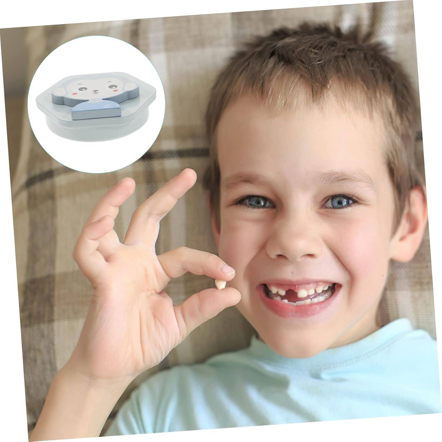 Tooth Keepsake Box Teeth Saver Container Curl Portable Memory Organizer for Boy Girl Cute for Newborns and Parents image number 2