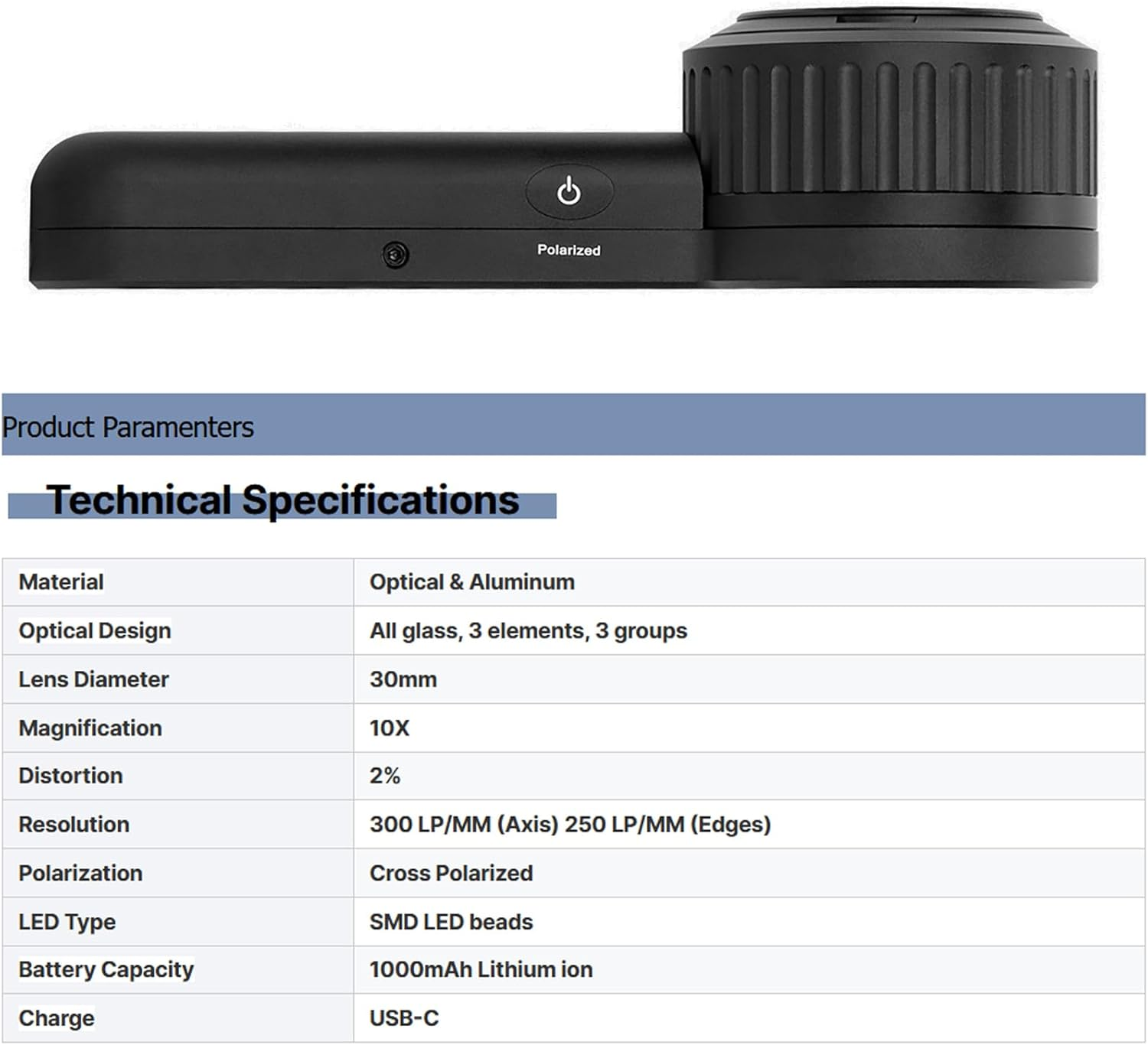 IBOOLO DE-3100 Dermatoscope, 10X Magnify Skin Analyzer Machine Polarized Dermatoscope image number 1