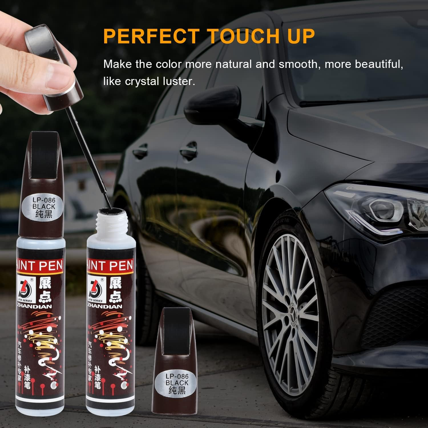2Pack Touch up Fill Paint Pen Scratch Repair Automotive Touchup Two-In-One (BLACK) image number 5