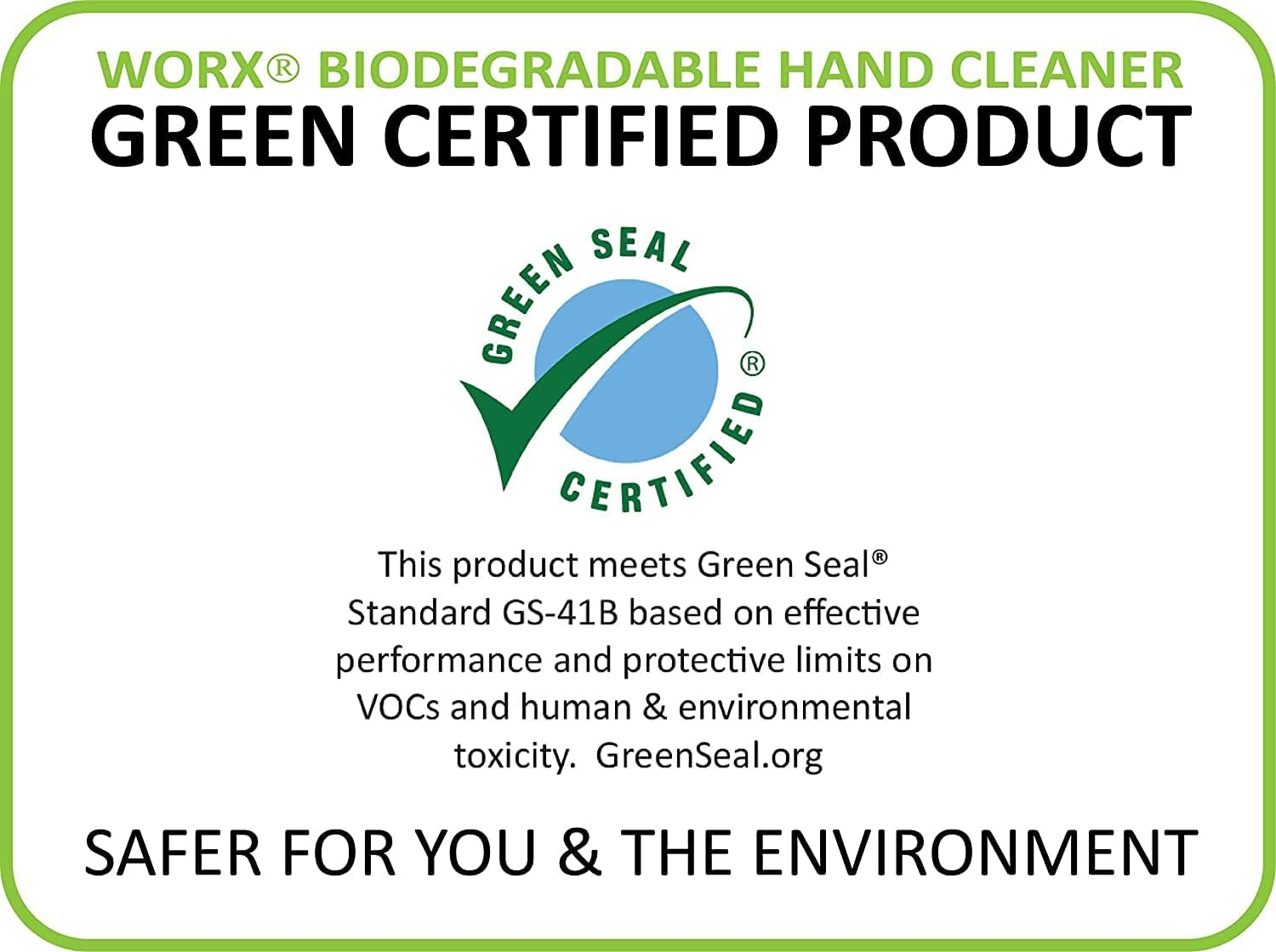 WORX Biodegradable Hand Cleaner 4.5 Lb Stand-Up Pouch (2040 G.) (4.5 Pound)