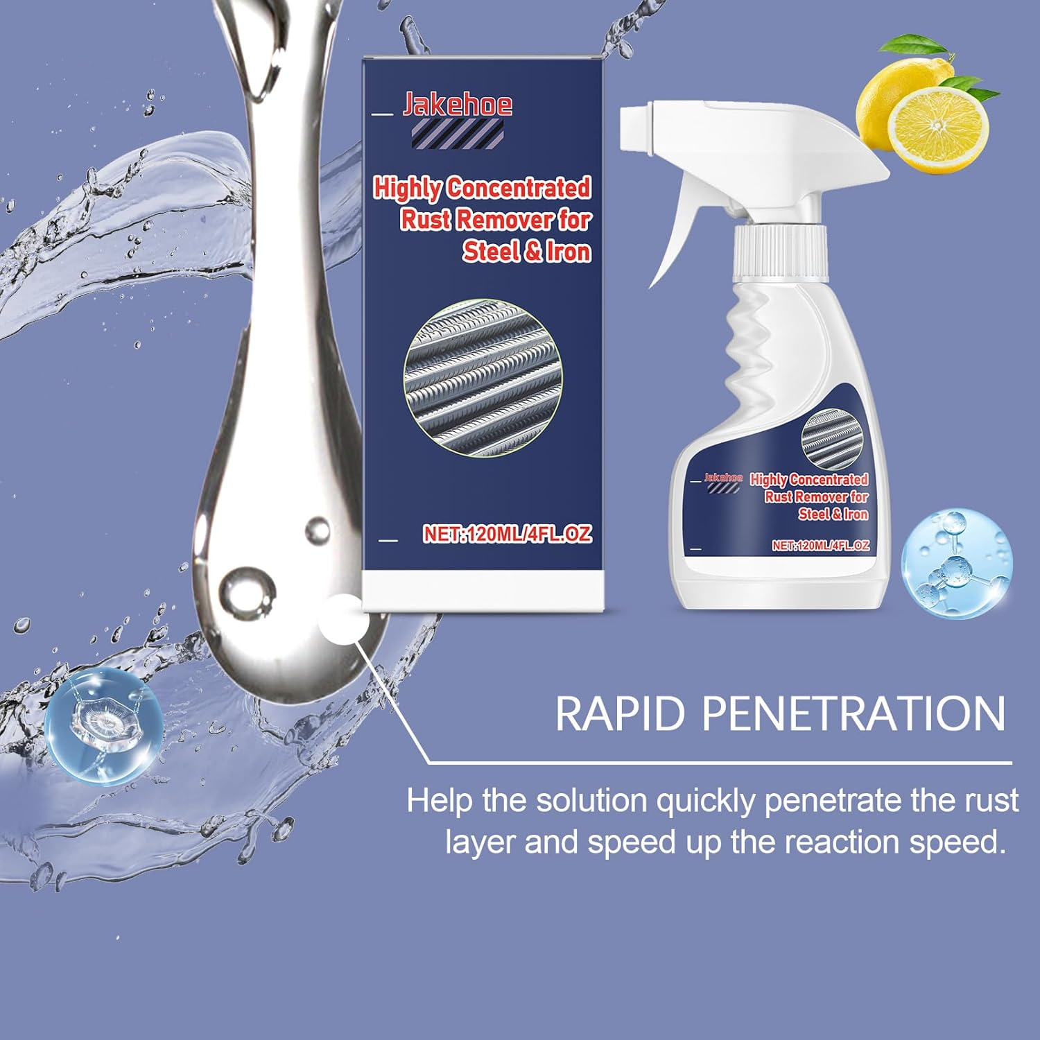 Highly Concentrated Rust Remover for Steel and Iron, Professional Strength Metal Cleaner with Protective Film Technology, 120Ml image number 5