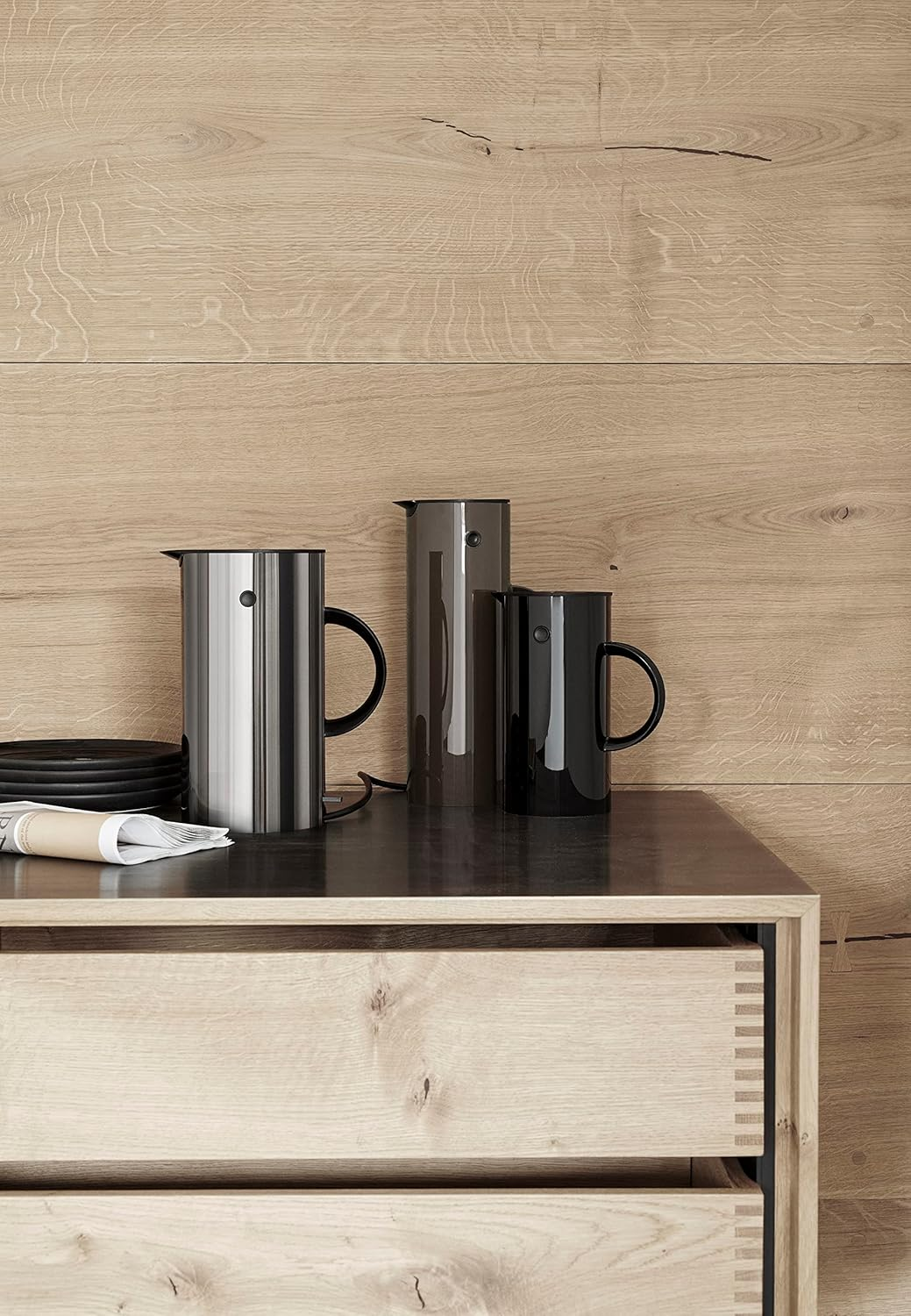 Stelton EM77 Electric Cooker, Kettle, Teapot, Quick Boiling, Low Energy Consumption, Removable Limescale Filter, Safety Switch, 1.5 Litres, Steel, EU Plug