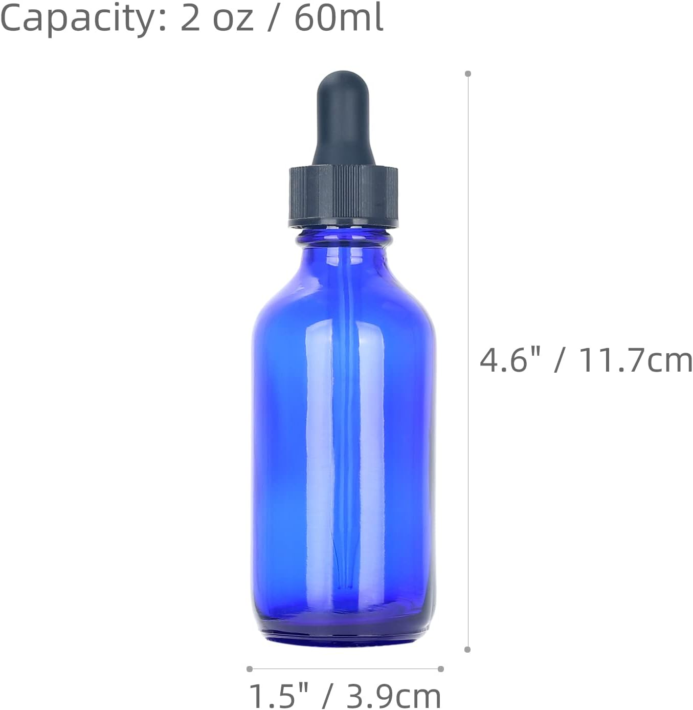 Magic Season Boston round Glass Bottles (Blue / 60 Ml with Droppers/ 24 Pcs) image number 1