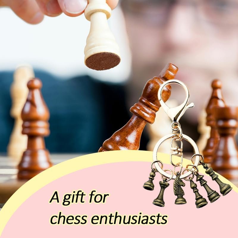 Chess Themed Gifts for Nephew Son Birthday Graduation Gifts for Grandson Teacher Appreciation Presents for Teachers Chess Piece Keychain Accessories for Backpack Novelty Bag Charms for Handbags Wallet