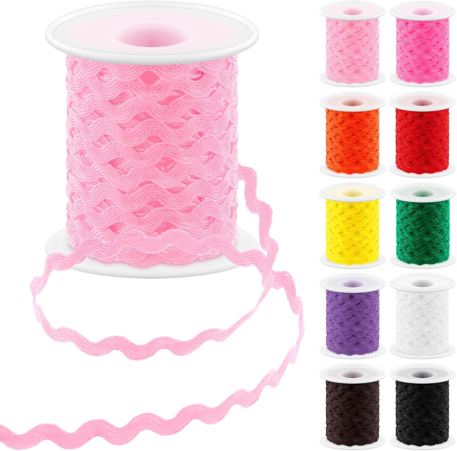 Glarks 1Pcs 27Yard/25M Green Rick Rack Trim Ribbon Wave Sewing Bending Fringe Trim for DIY Sewing Crafts Wedding Bridal Dress Embellishment Party Decoration Gift Wrapping Supplies