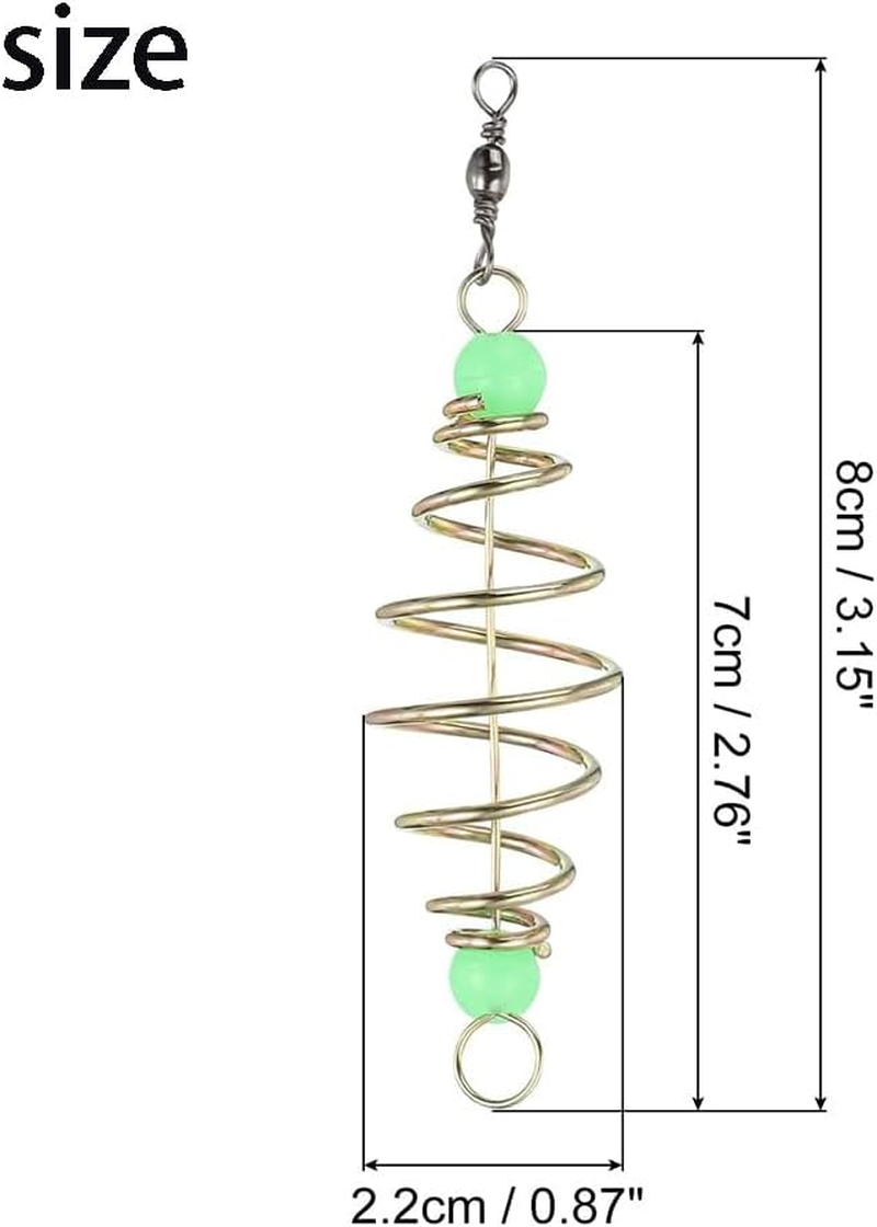 25PCS Fishing Feeder Bait Cage,Olive Shape Spring Fishing Bait Cage Holder Fishing Accessories Lure Feeder Carp Lure Fish with Pendant Bead