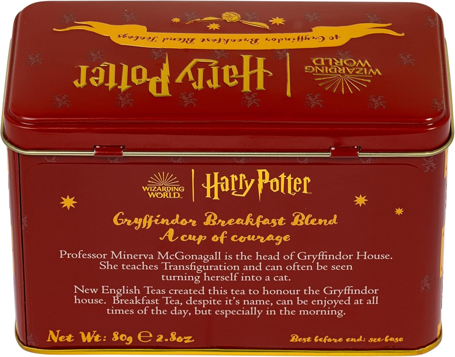 New English Teas Harry Potter Gryffindor Crest Tea Tin with 40 English Breakfast Teabags image number 4