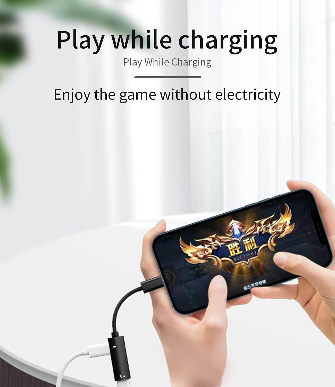 Iphone Headphone Splitter(2In1)Apple MFI Certified Dongle Dual Lightning Audio Charge Jack Adapter Aux Charging Cable Adaptador Para for 14 13 12 11 Pro Max Mini Xs X 7 8 plus Music Earphone Converter image number 2