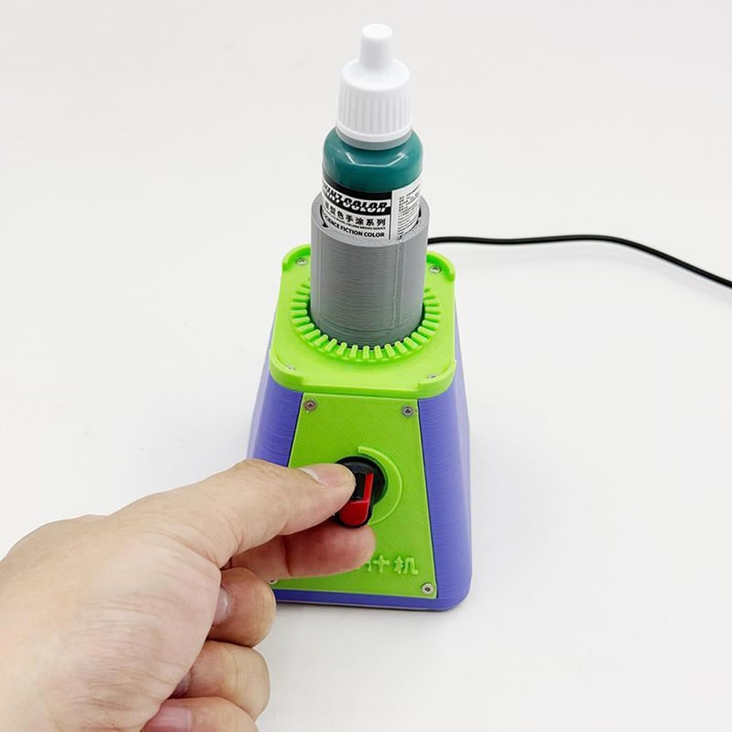 Model Paint Shaker Mix Machine, USB Lab Vortex Mixer for 19/25Mm Paint Bottles, Tattoo Ink Mixer, Stepless Speed Regulation Motor, for Nail Polish, Pigment, Eyelash Glue Adhesives, Testing Tubes