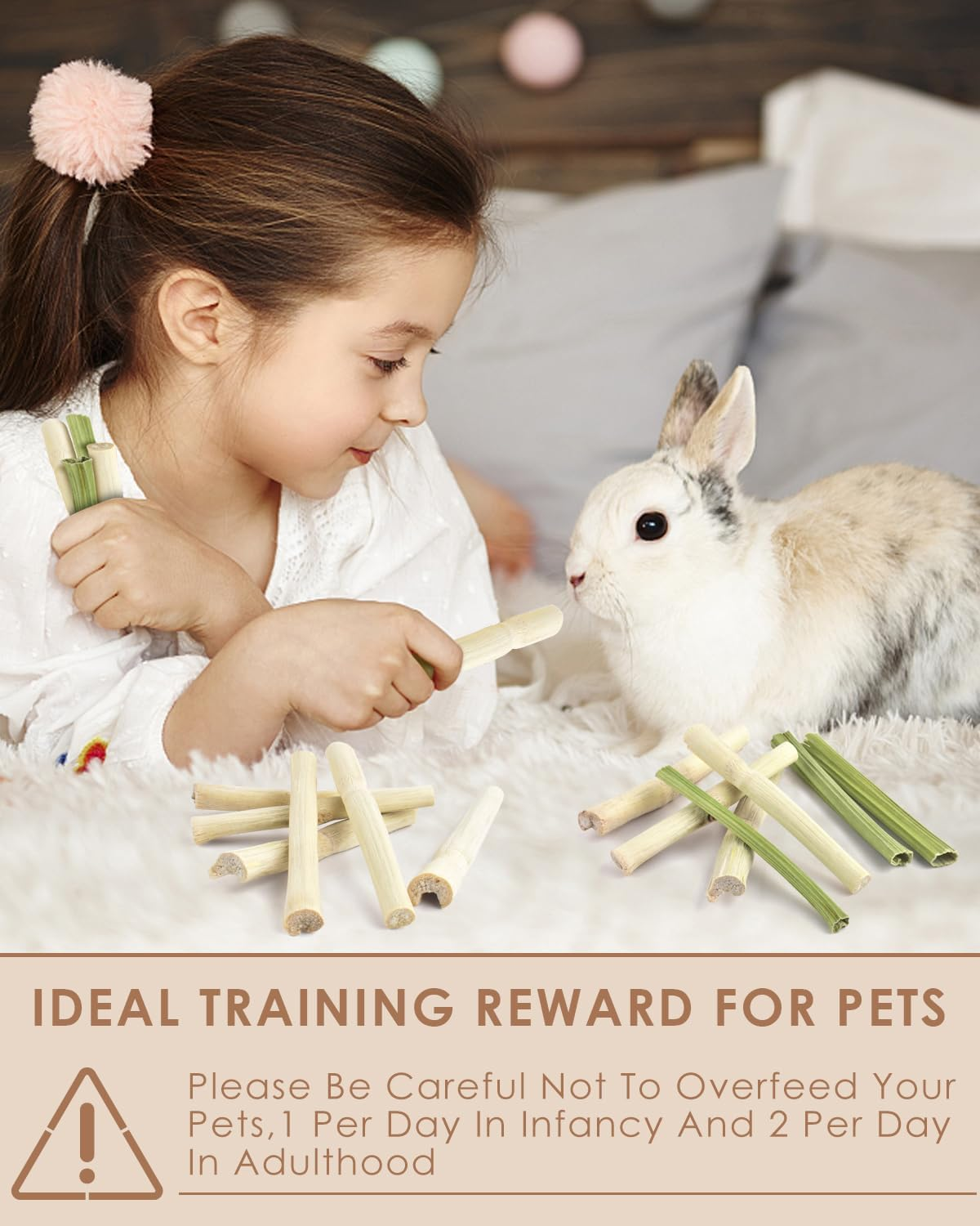 Bissap Rabbit Chew Sticks - 40 Rabbit, 20 Sweet Bamboo, 20 Papaya Stems for Rabbits image number 2