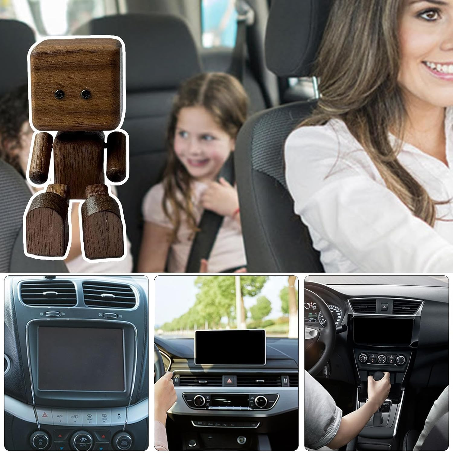 Wooden Shaking Man Figurine Car Ornament,Shaking Leg Car Decor,Wood Man Dashboard Bobble Figure,Handmade Magnetic Shake Feet Doll for Women Men Dad Father Husband Mother Friend - Covered Beech image number 6