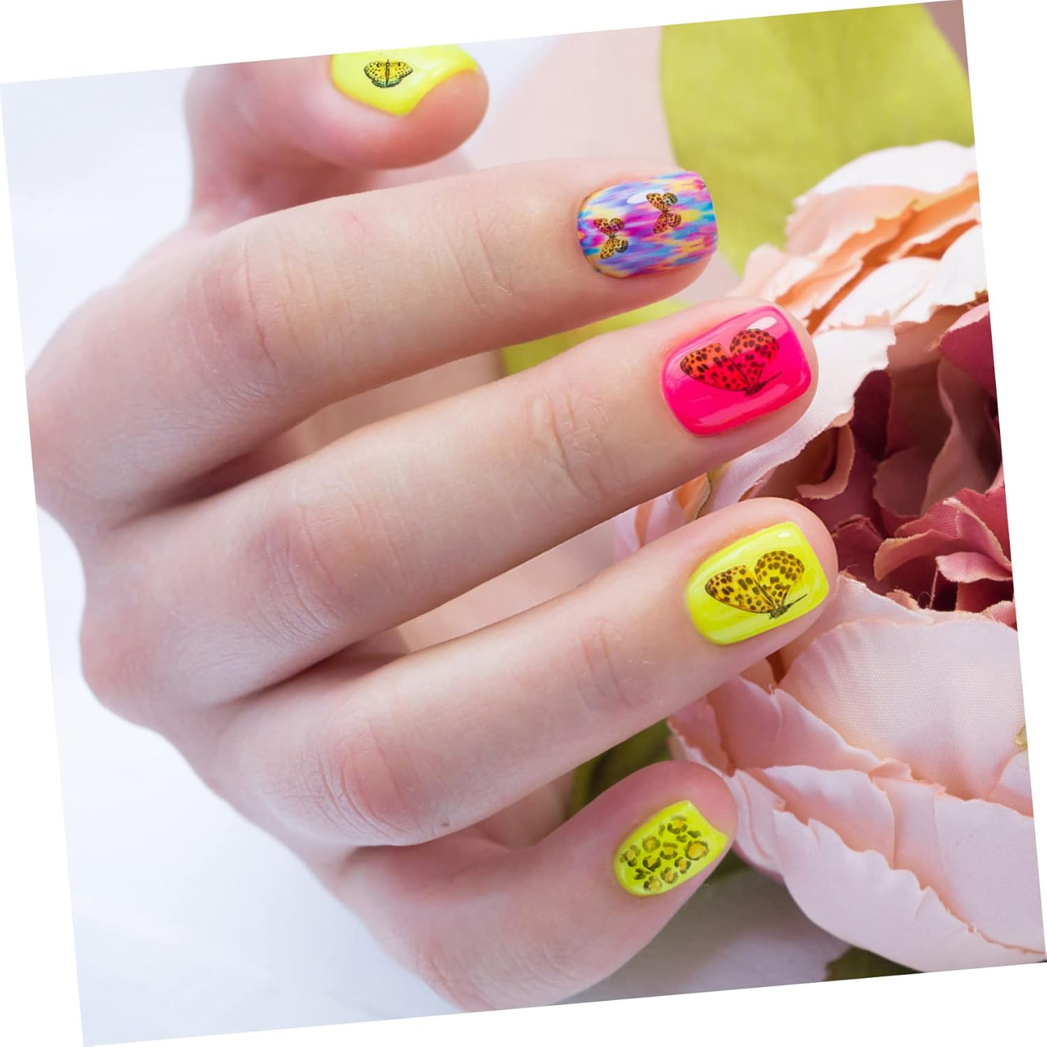 EPIGEIST Vintage Butterflies Nail Art Stickers 5 Sheets Easy to Stick DIY Nail Decals for Women Daily Use Manicure Decoration image number 5