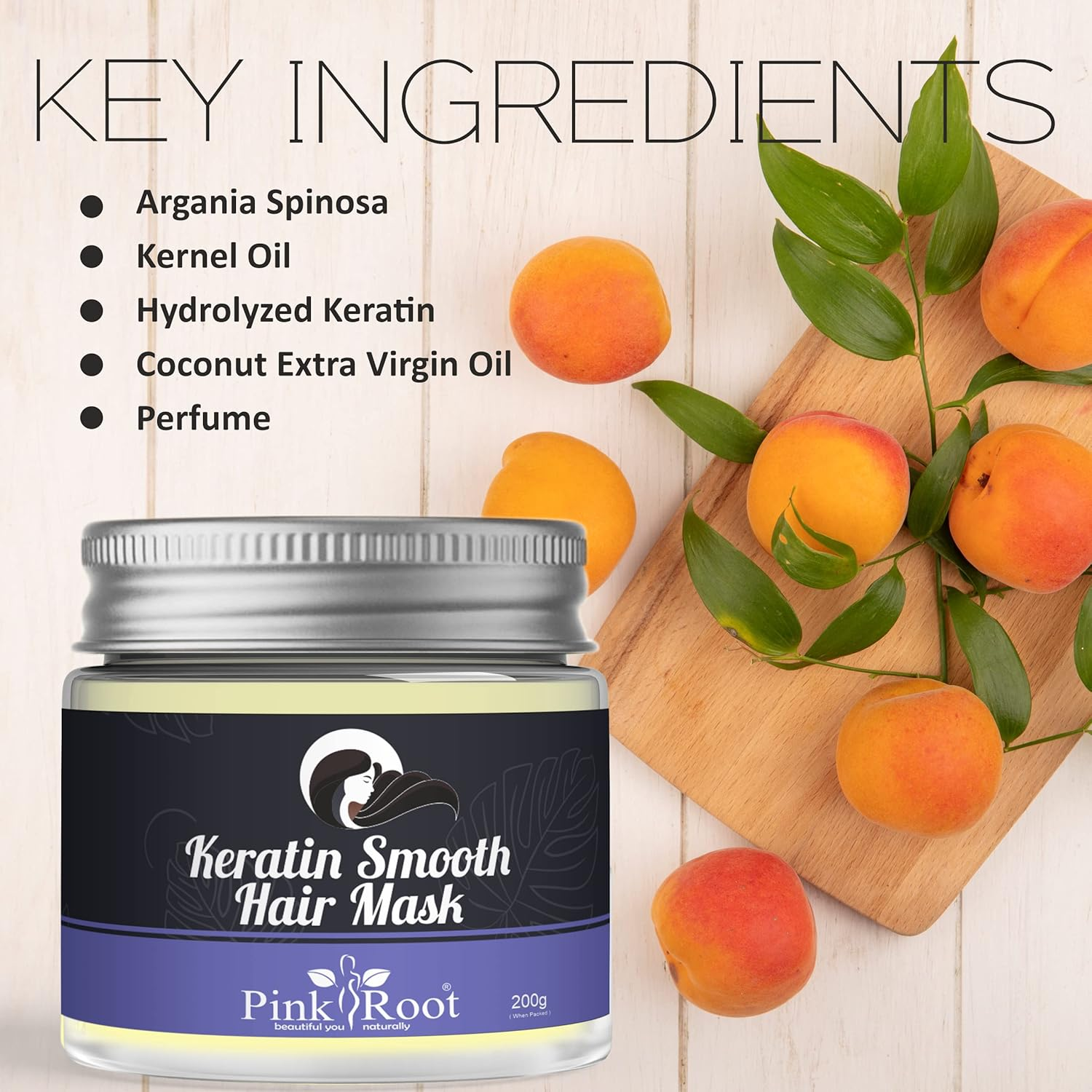 Pink Root Keratin Smooth Hair Mask, Multi Color, 200 G image number 1