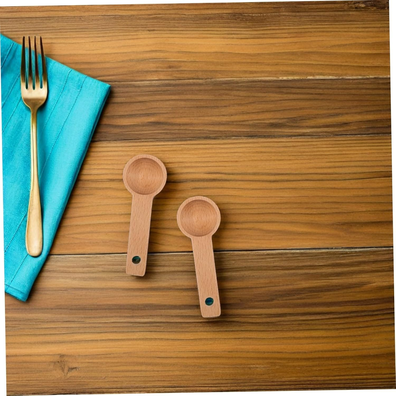 PHENOFICE 4Pcs Wooden Coffee Scoop Measuring Spoons for Jars Sturdy Beech Wood Coffee Beans Tea Milk Powder Baking Scoops Accurate Small Kitchen Tools for Espresso Preparation image number 5