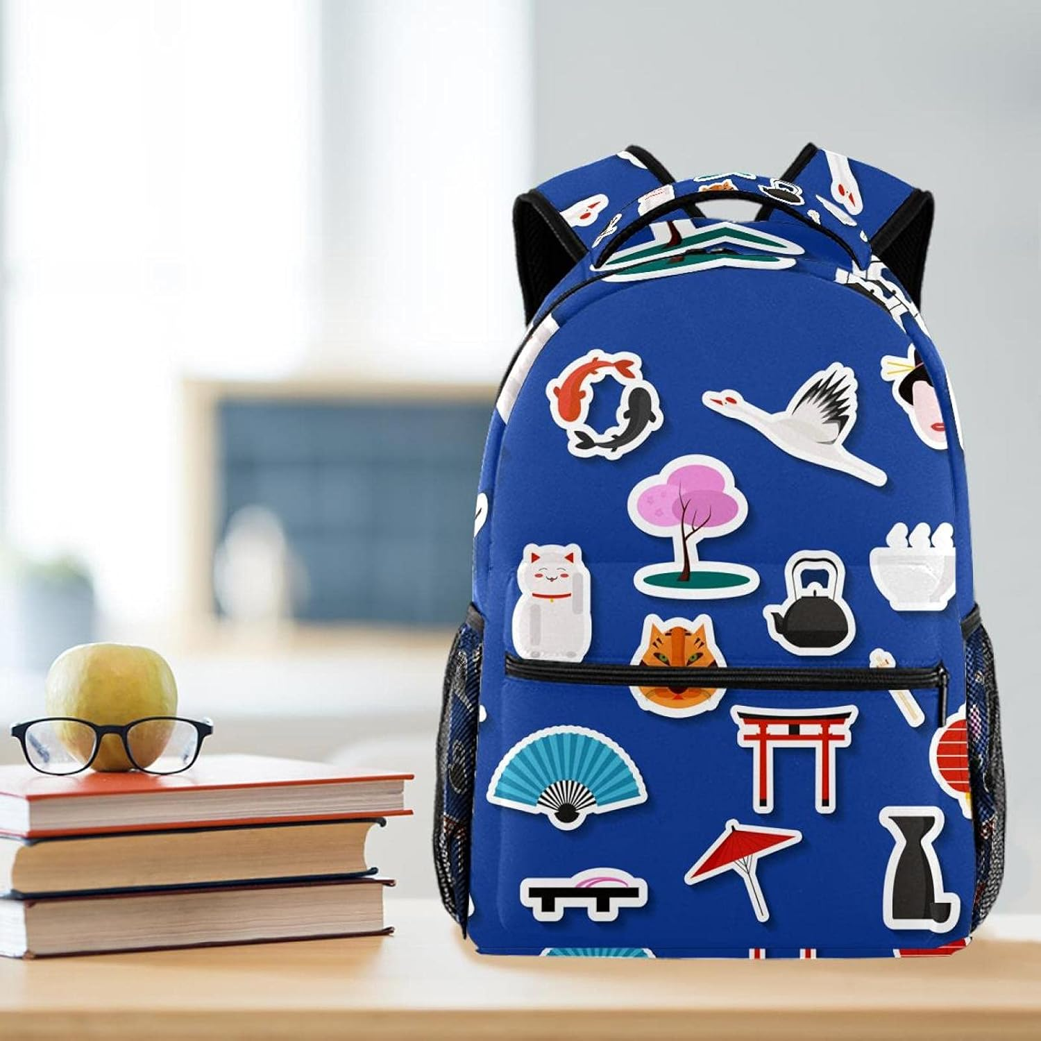 Japanese Landmarks Temple Tokyo Backpack Students Shoulder Bags Travel Bag College School Tote Backpacks image number 5